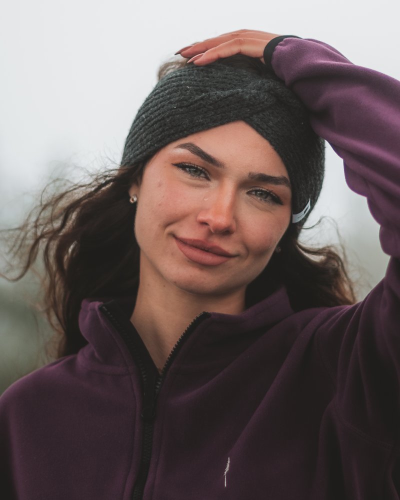 TreeHeadband Knitted Twist Cosy Black Mel - HEADBAND - NIKIN