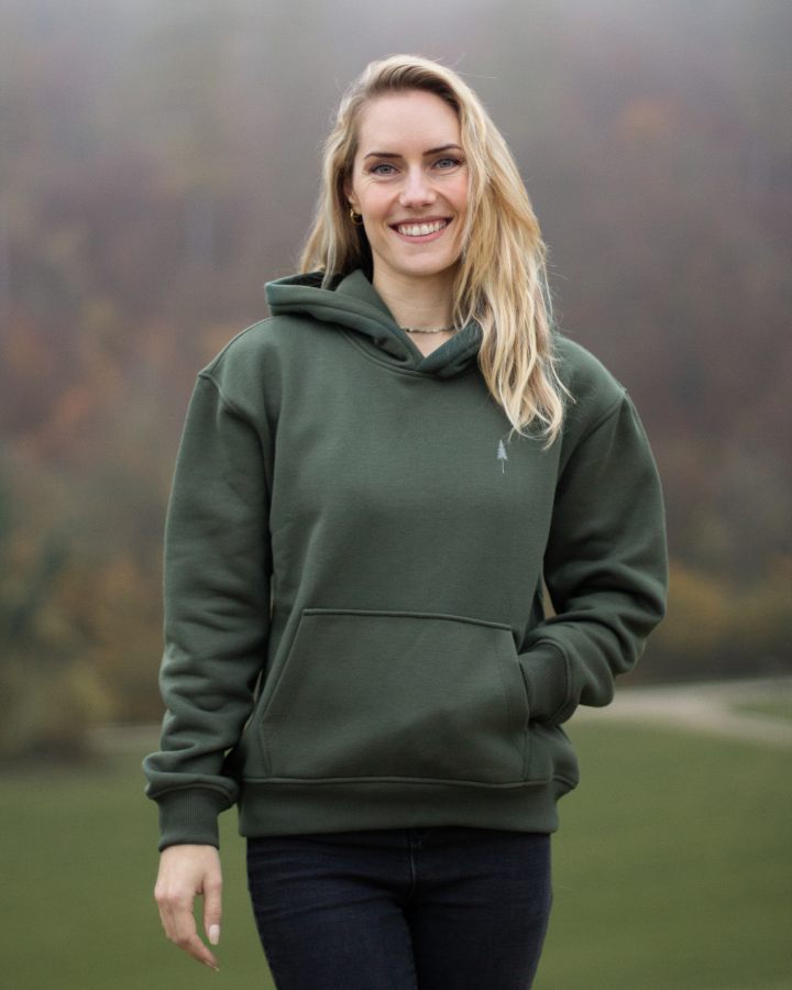 Sweat à capuche vert TreeHoodie Circular en 100% NaNea par Nikin