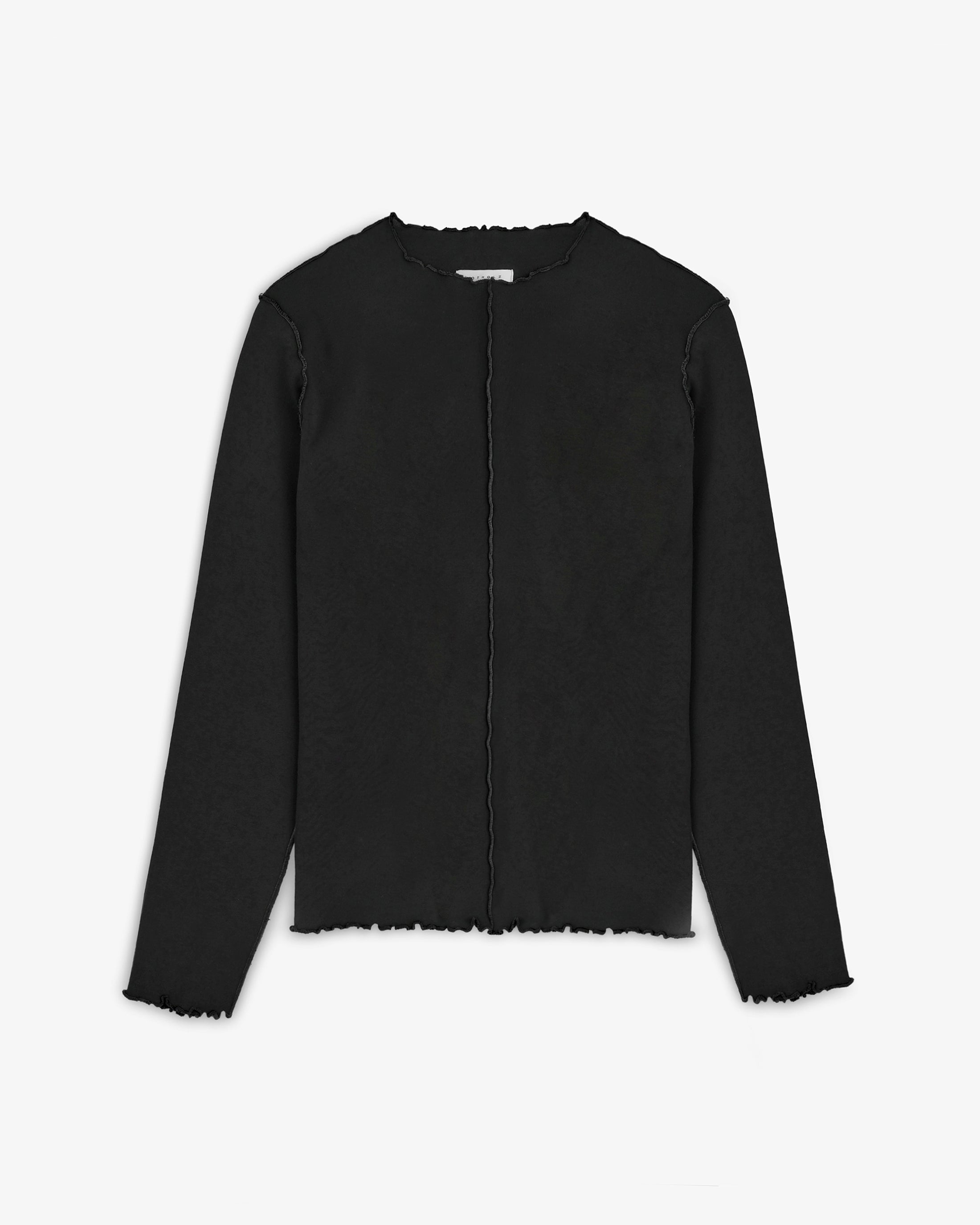 Schwarzes Langarmshirt Pin-Tucked aus Bio-Baumwolle von Rotholz