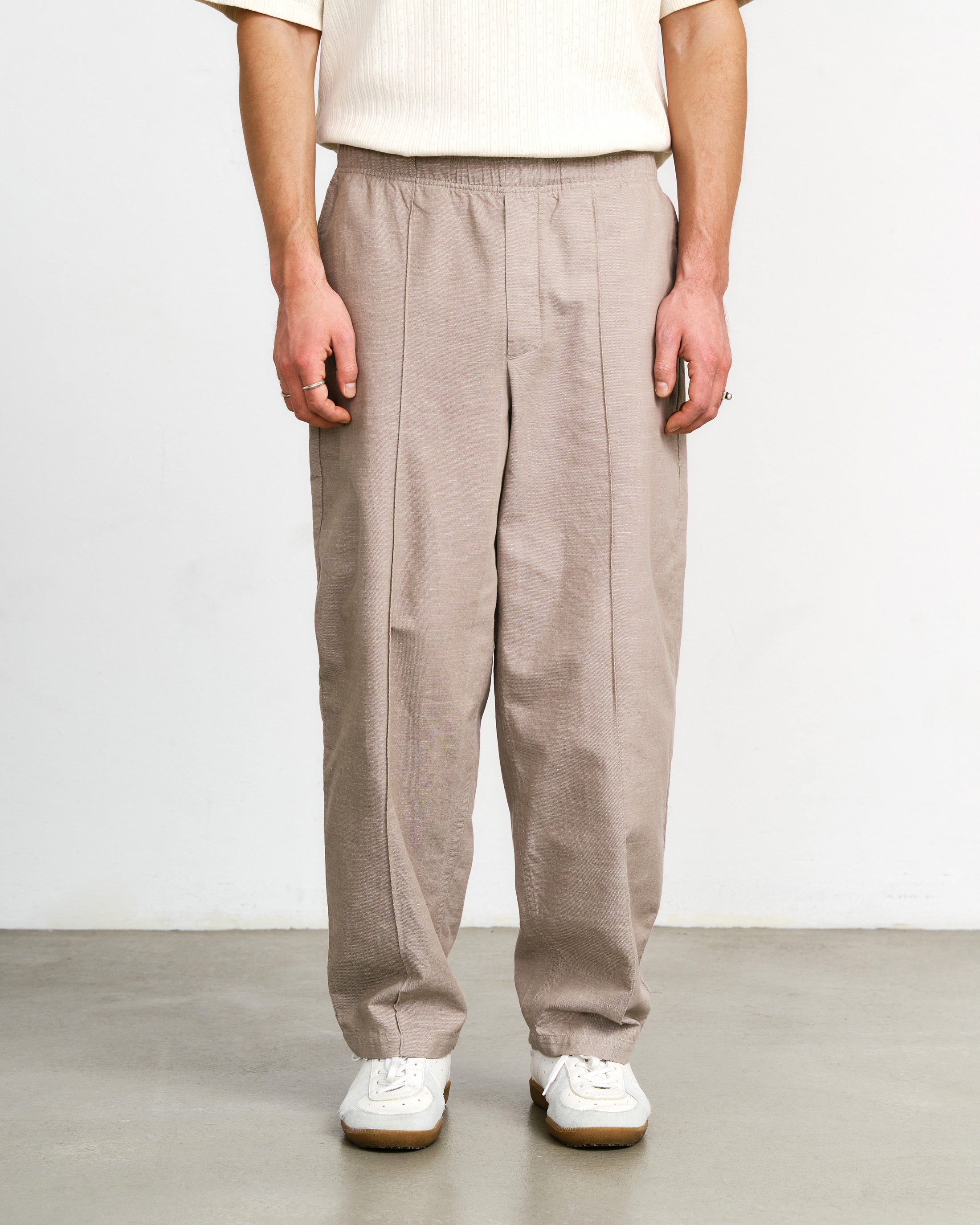 Rotholz beige organic cotton trousers