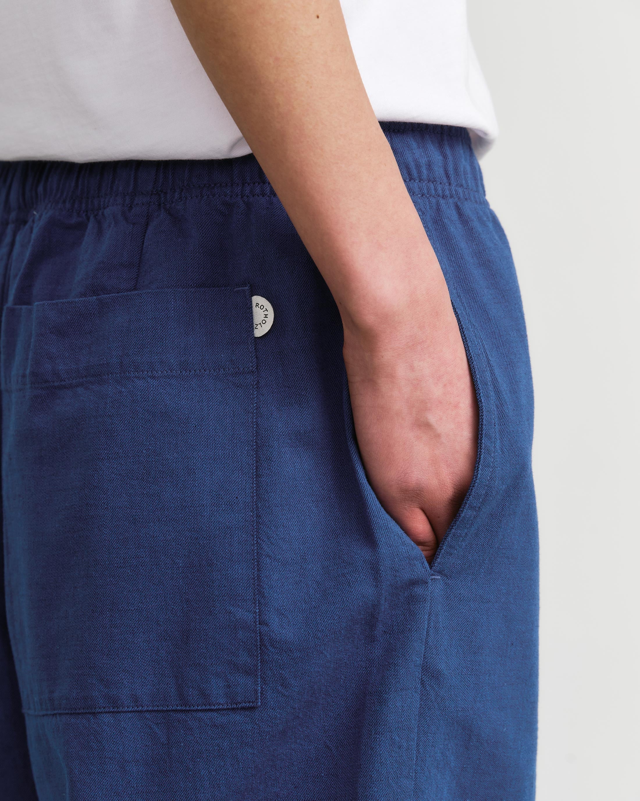 Blaue Bundfaltenhose Weit aus Bio-Baumwolle von Rotholz
