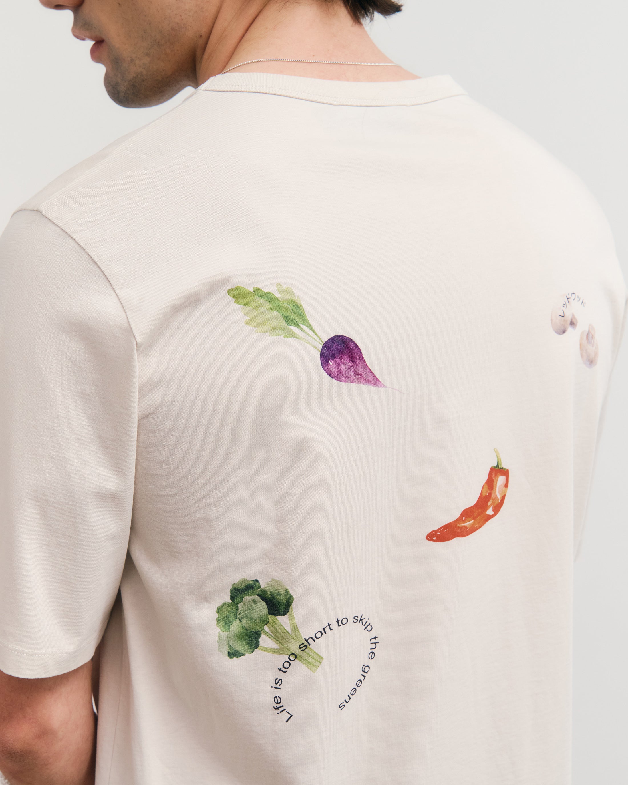 Weisses T-Shirt Veggie aus Bio-Baumwolle von Rotholz