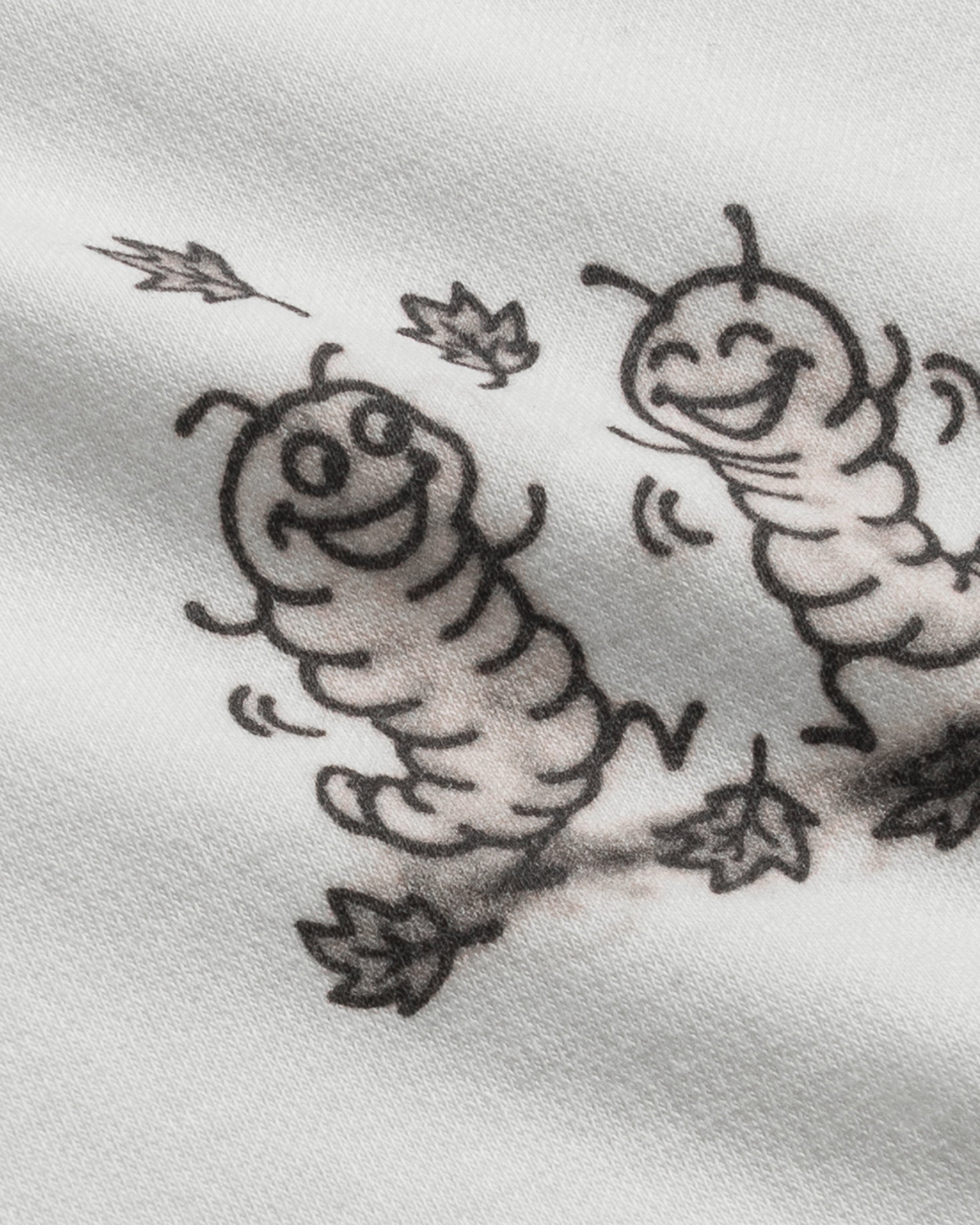 Weisses T-Shirt Caterpillar aus Bio-Baumwolle von Rotholz