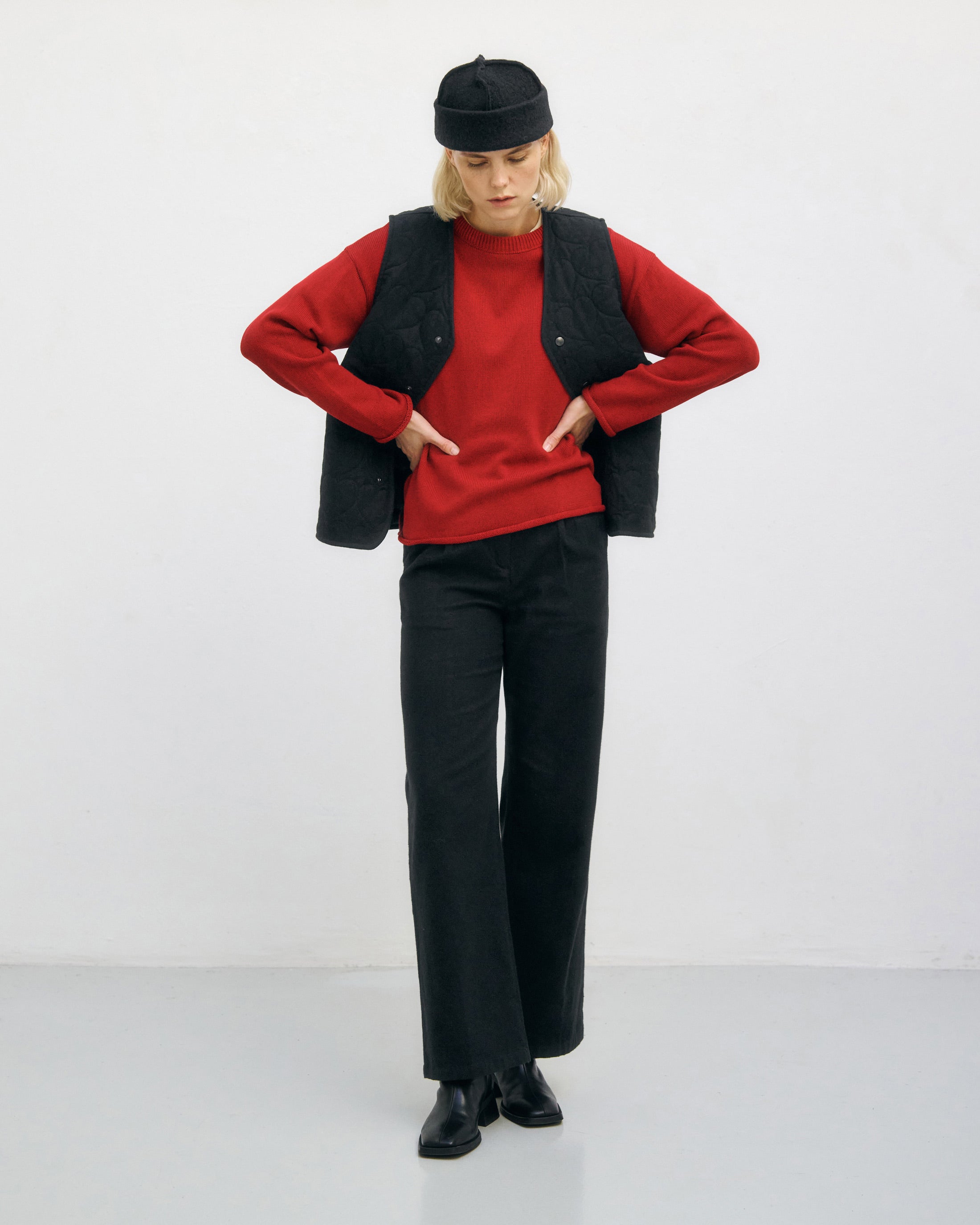 Roter Strickpullover aus 100% Bio-Baumwolle von Rotholz