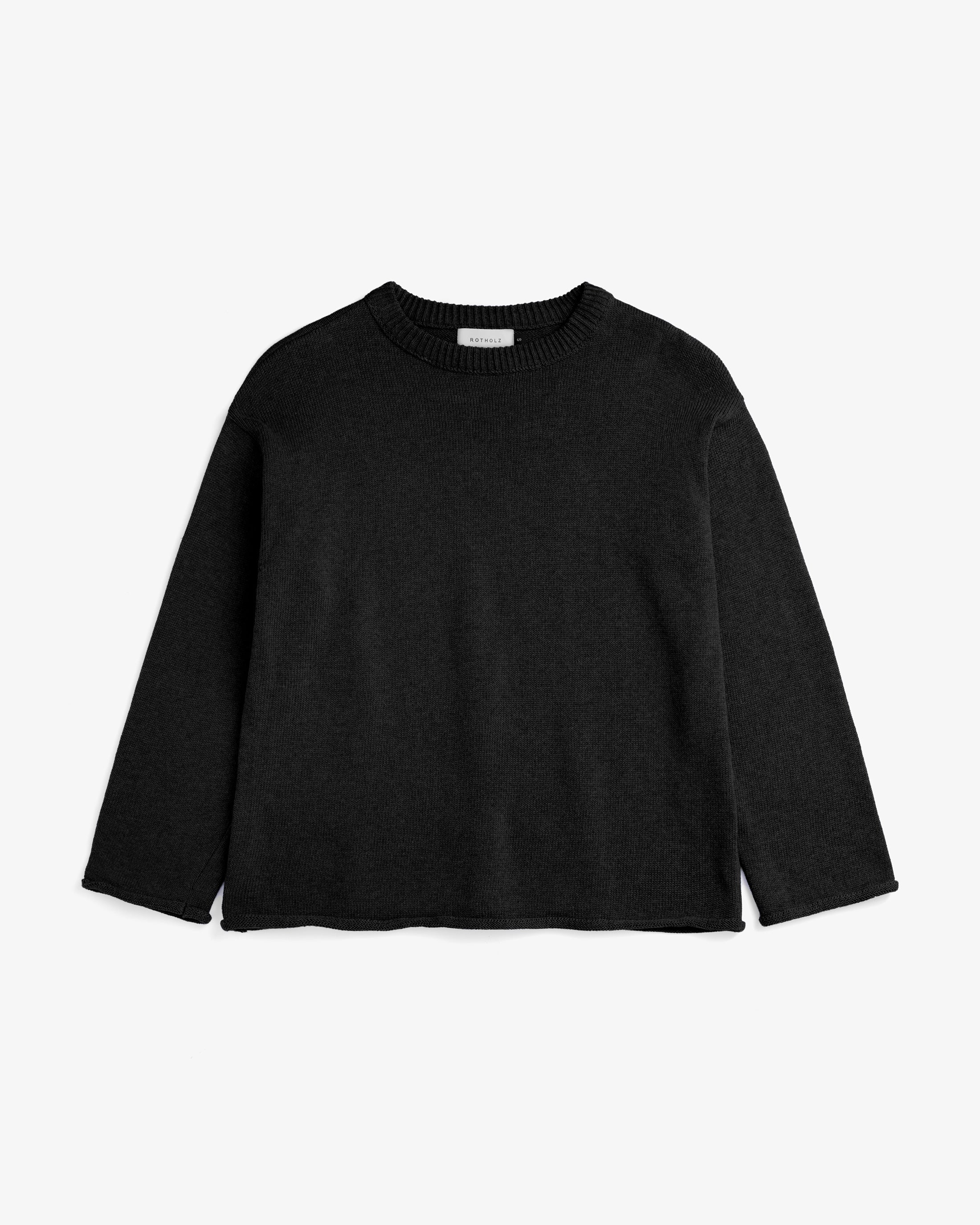 Schwarzer Strickpullover aus 100% Bio-Baumwolle von Rotholz