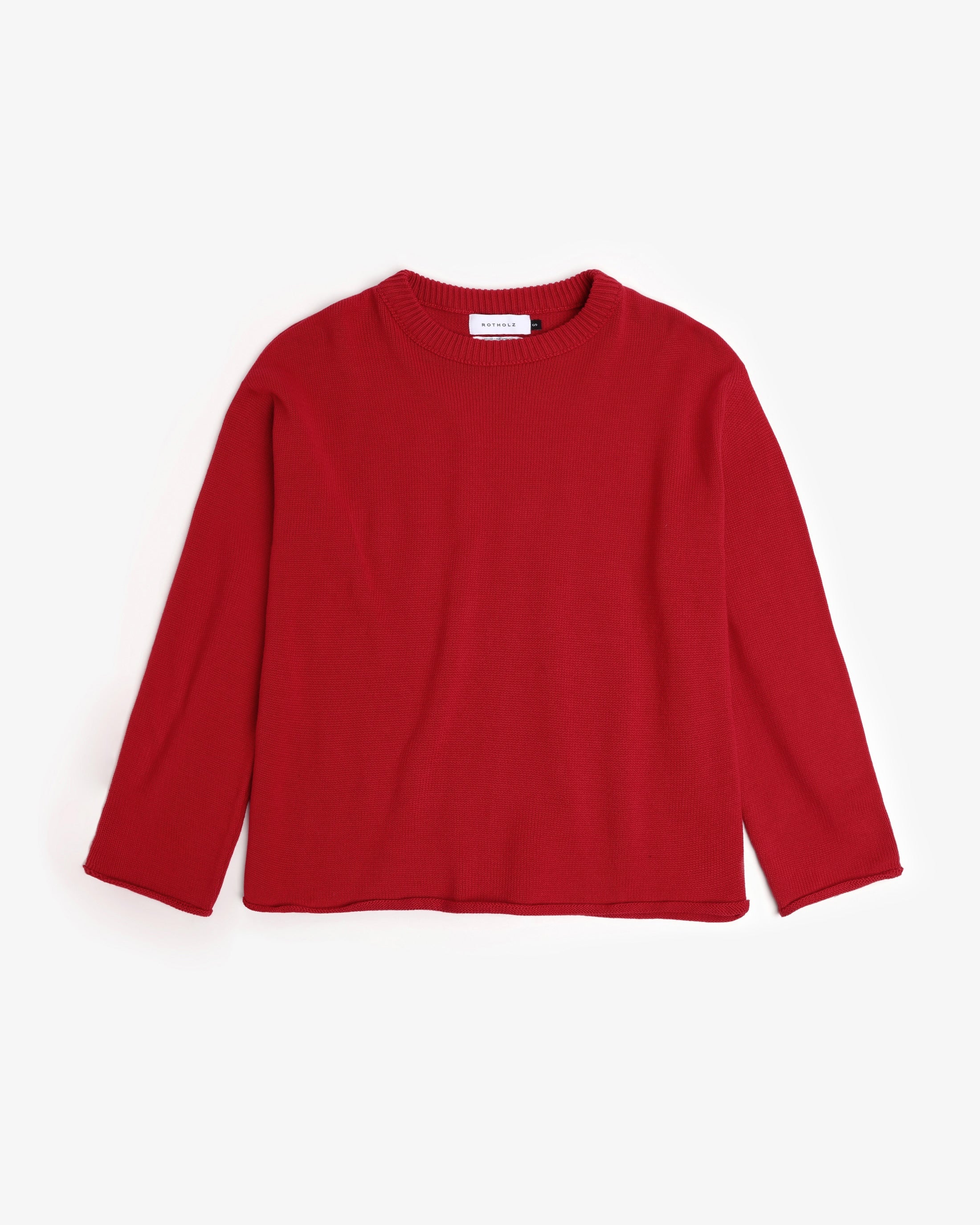 Roter Strickpullover aus 100% Bio-Baumwolle von Rotholz