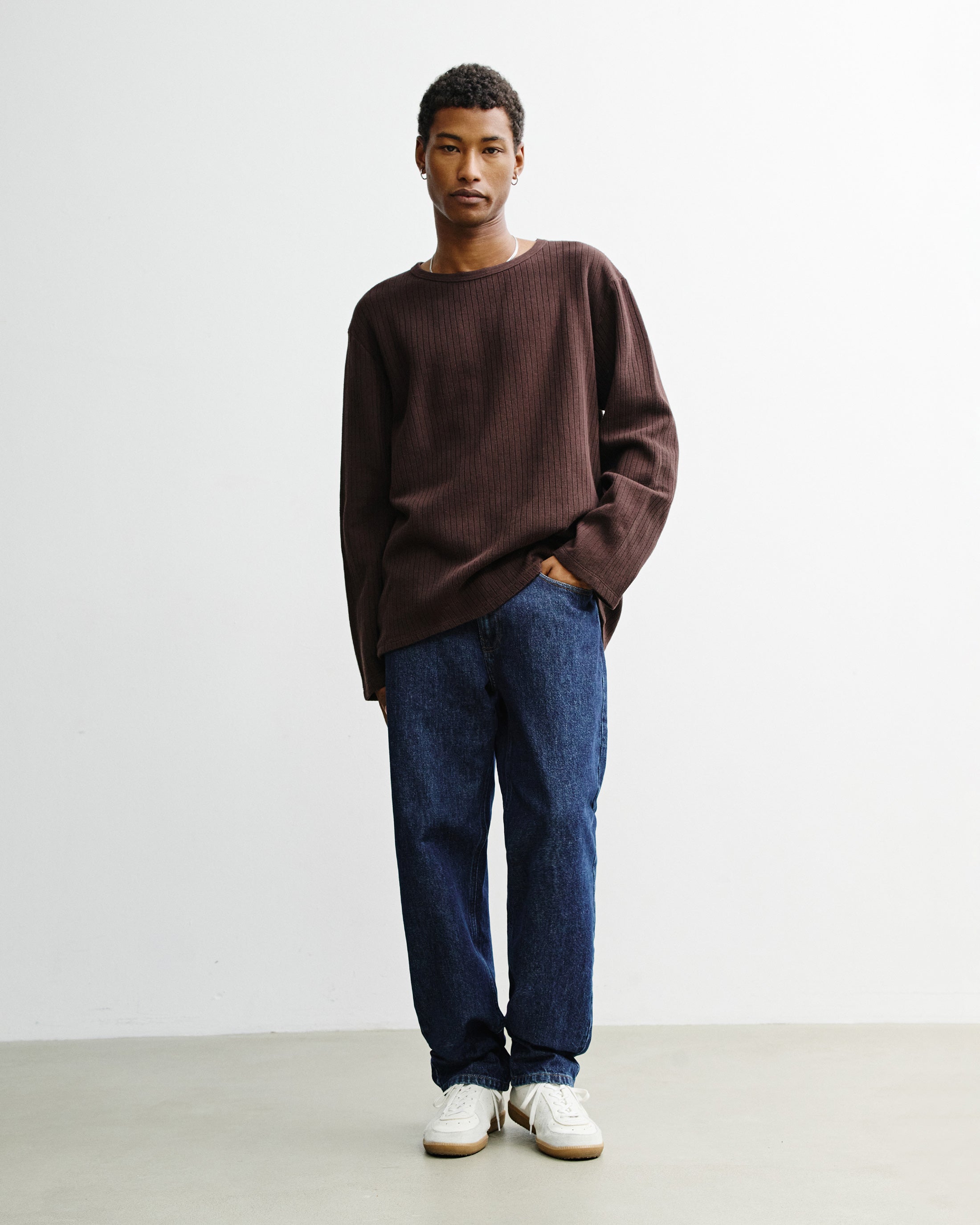 Braunes Langarmshirt Oversize aus Bio-Baumwolle von Rotholz