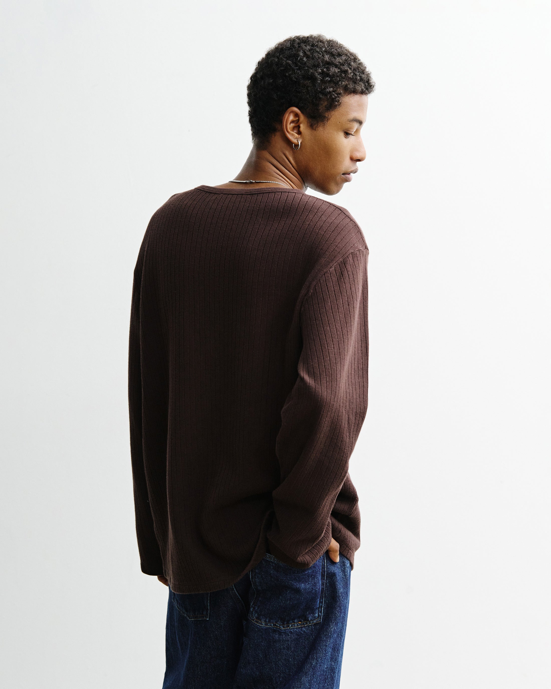 Braunes Langarmshirt Oversize aus Bio-Baumwolle von Rotholz