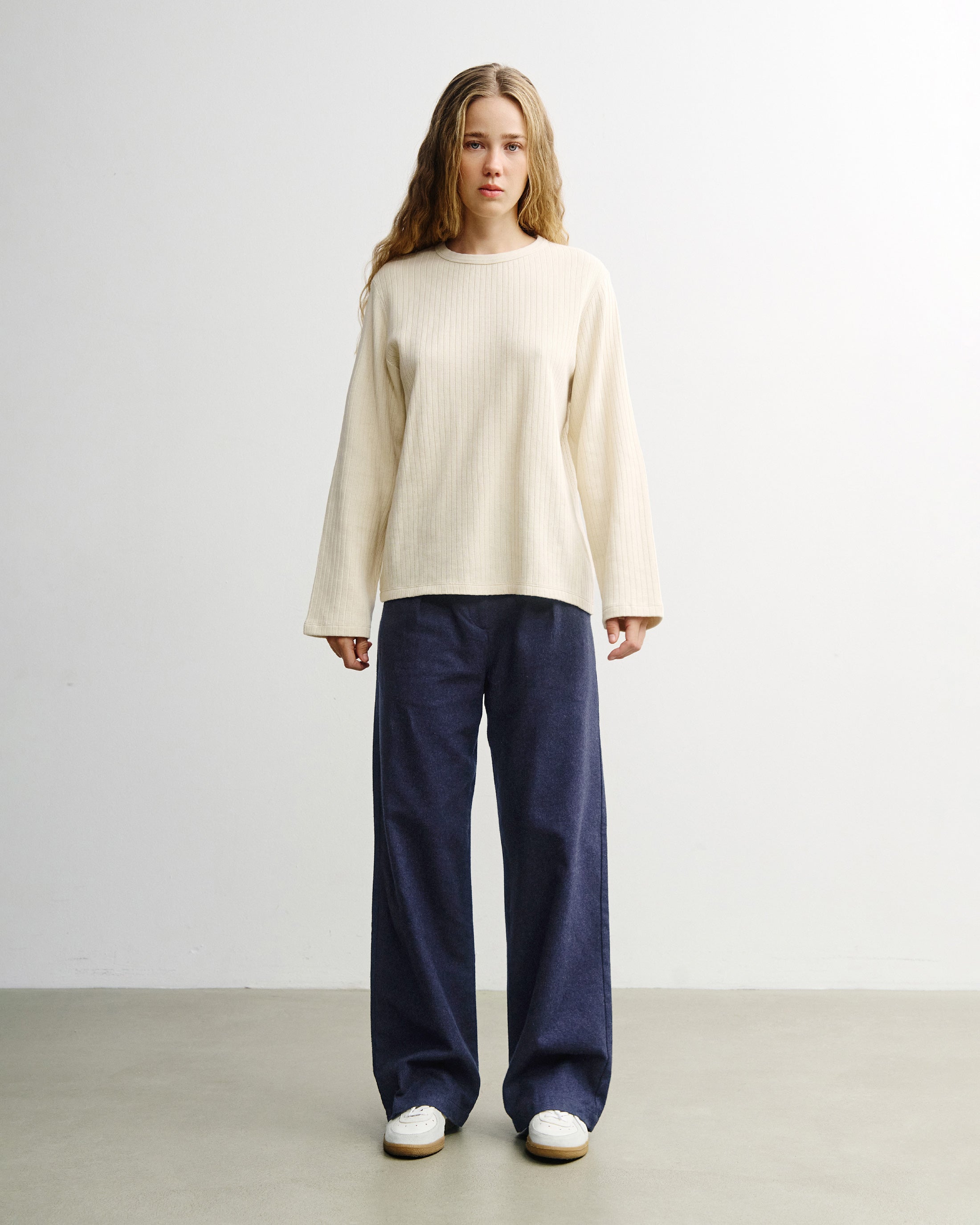 Helles Langarmshirt Oversize aus Bio-Baumwolle von Rotholz