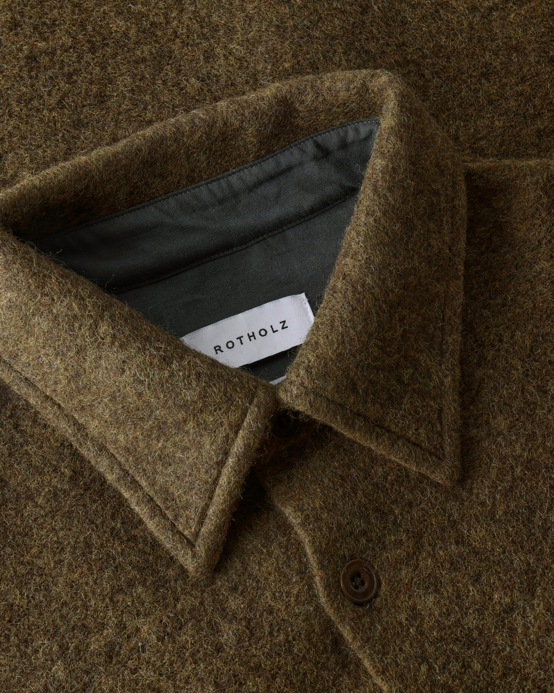 Dunkelgrünes Schweres Overshirt aus Bio Wollmischung von Rotholz