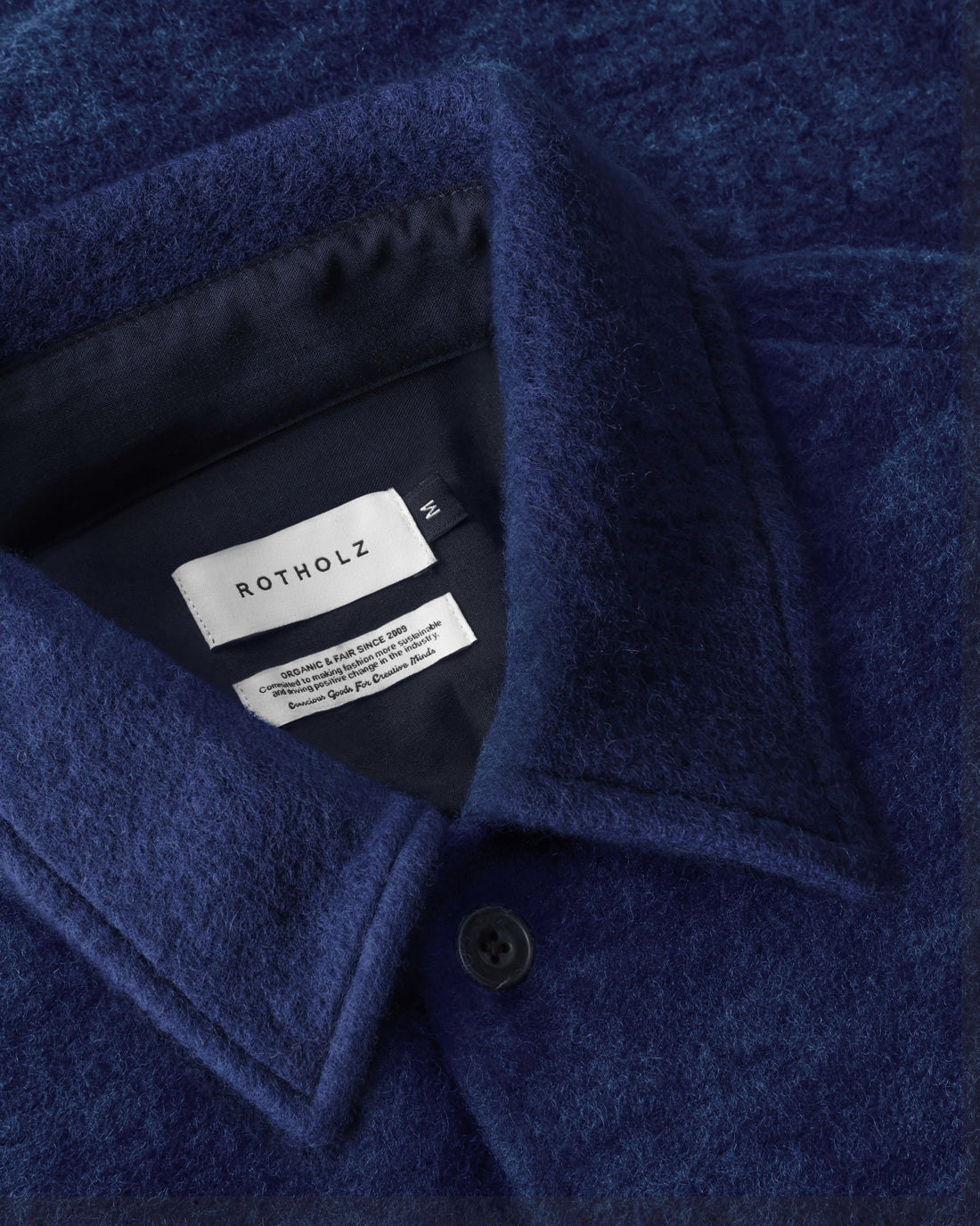 Dunkelblaues Schweres Overshirt aus Bio-Wollmischung von Rotholz