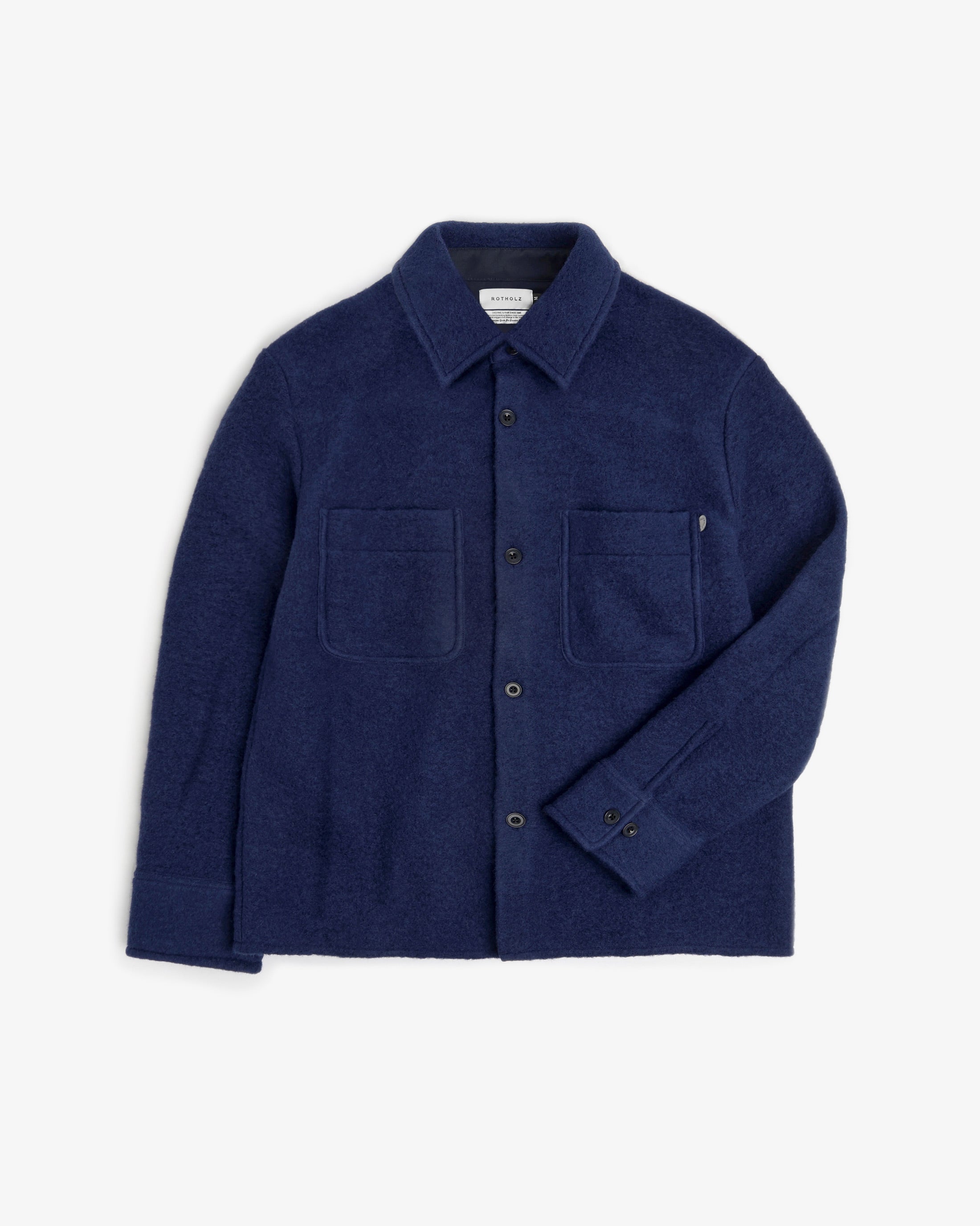 Dunkelblaues Schweres Overshirt aus Bio-Wollmischung von Rotholz