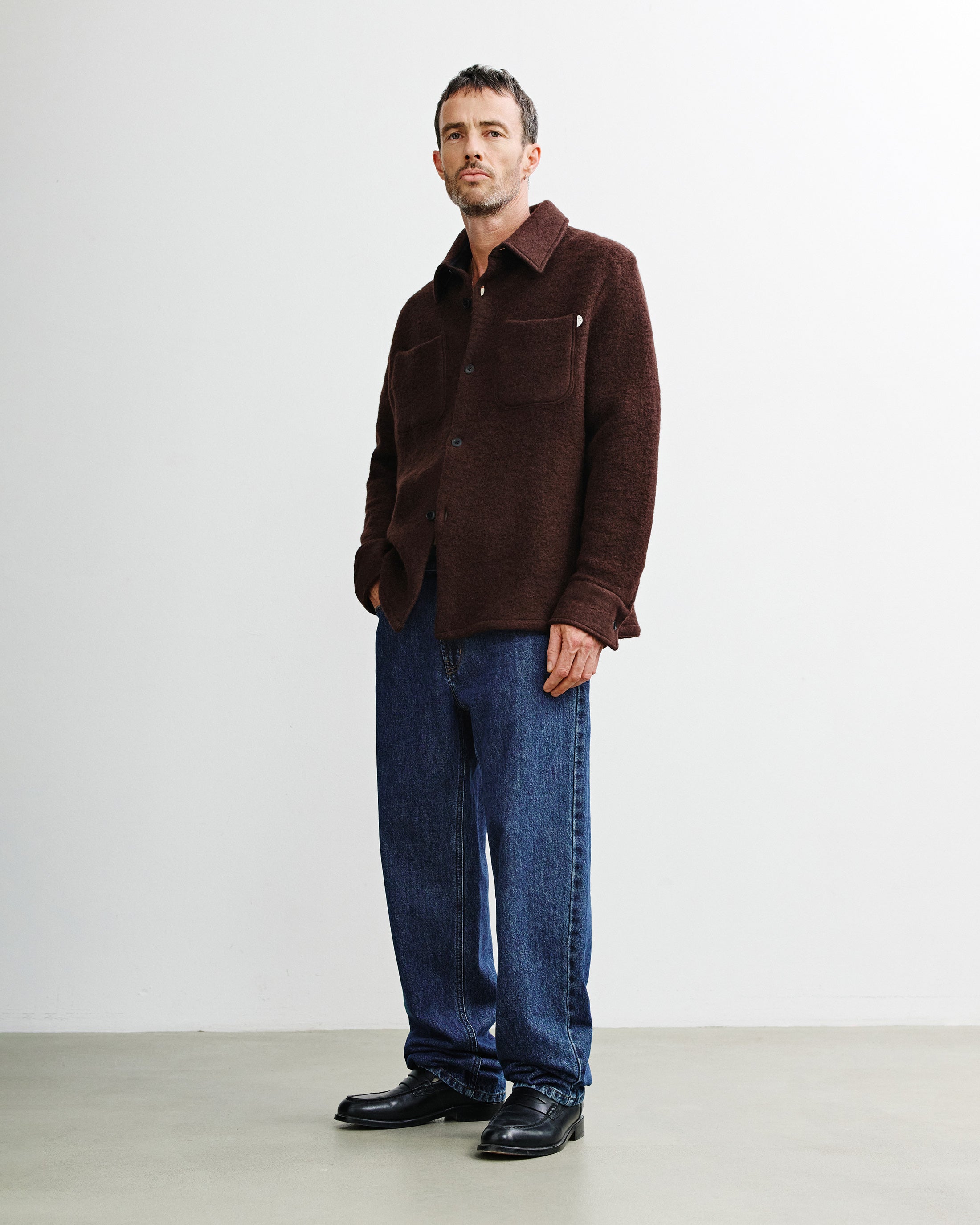 Braunes Hemd Overshirt aus Bio-Wolle von Rotholz