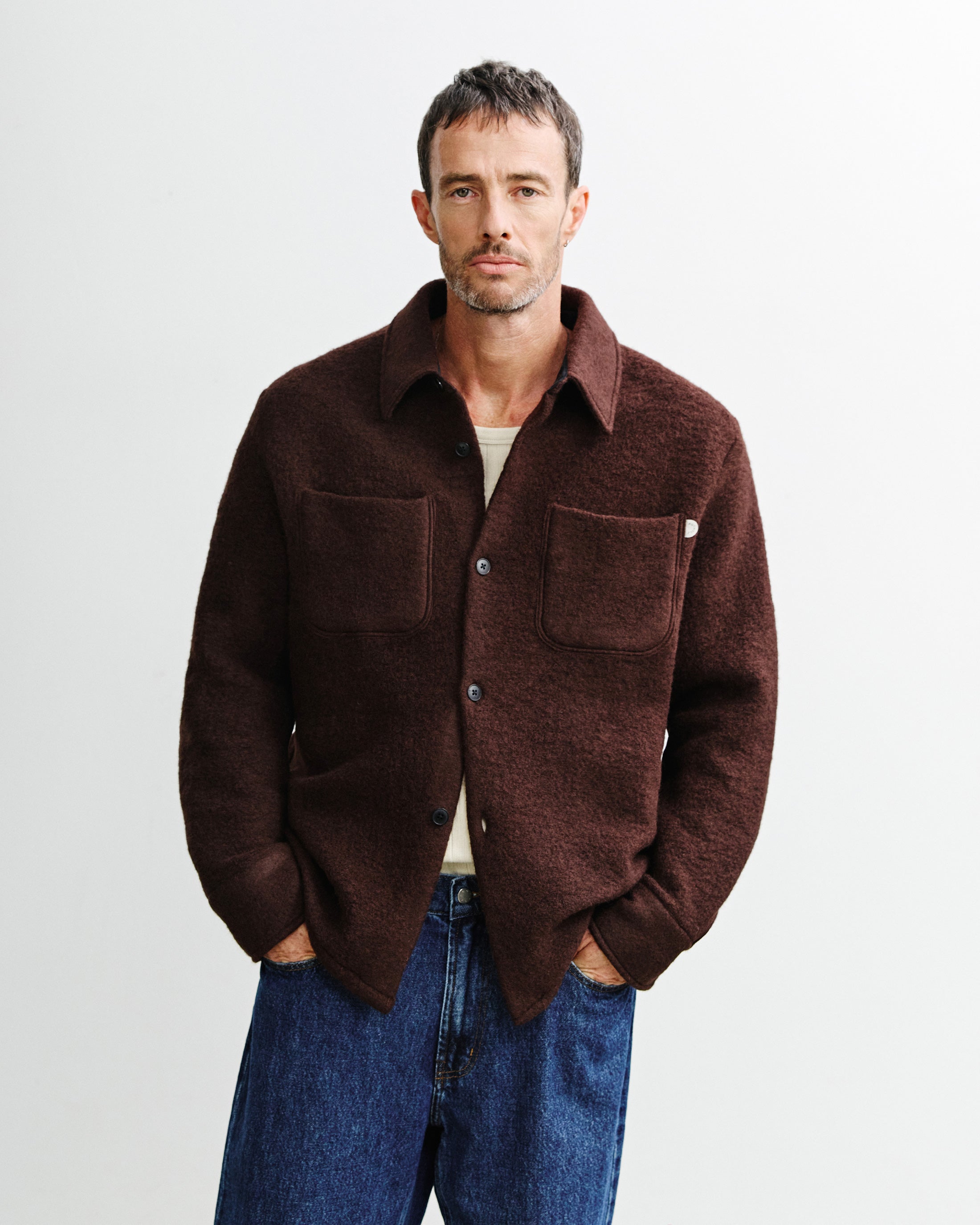 Braunes Hemd Overshirt aus Bio-Wolle von Rotholz