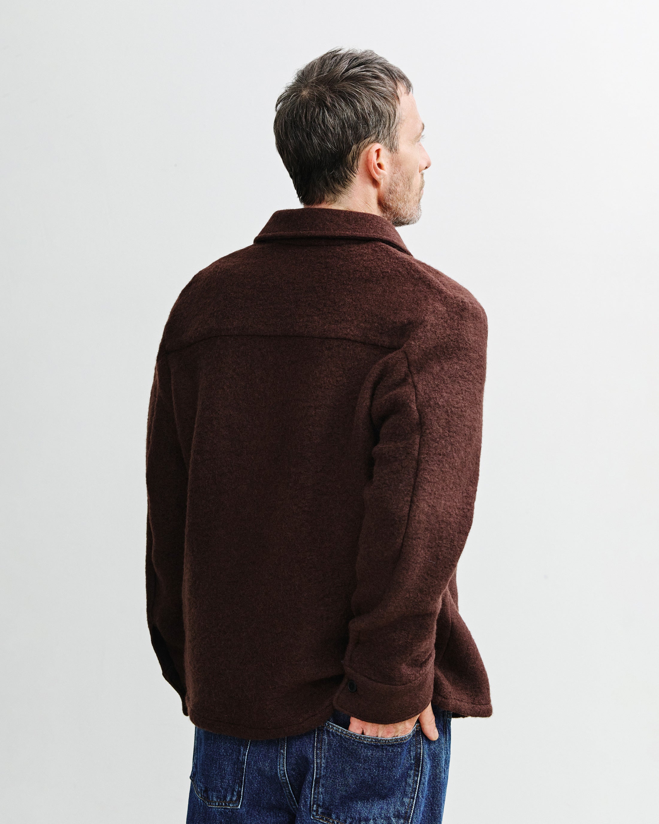 Braunes Hemd Overshirt aus Bio-Wolle von Rotholz