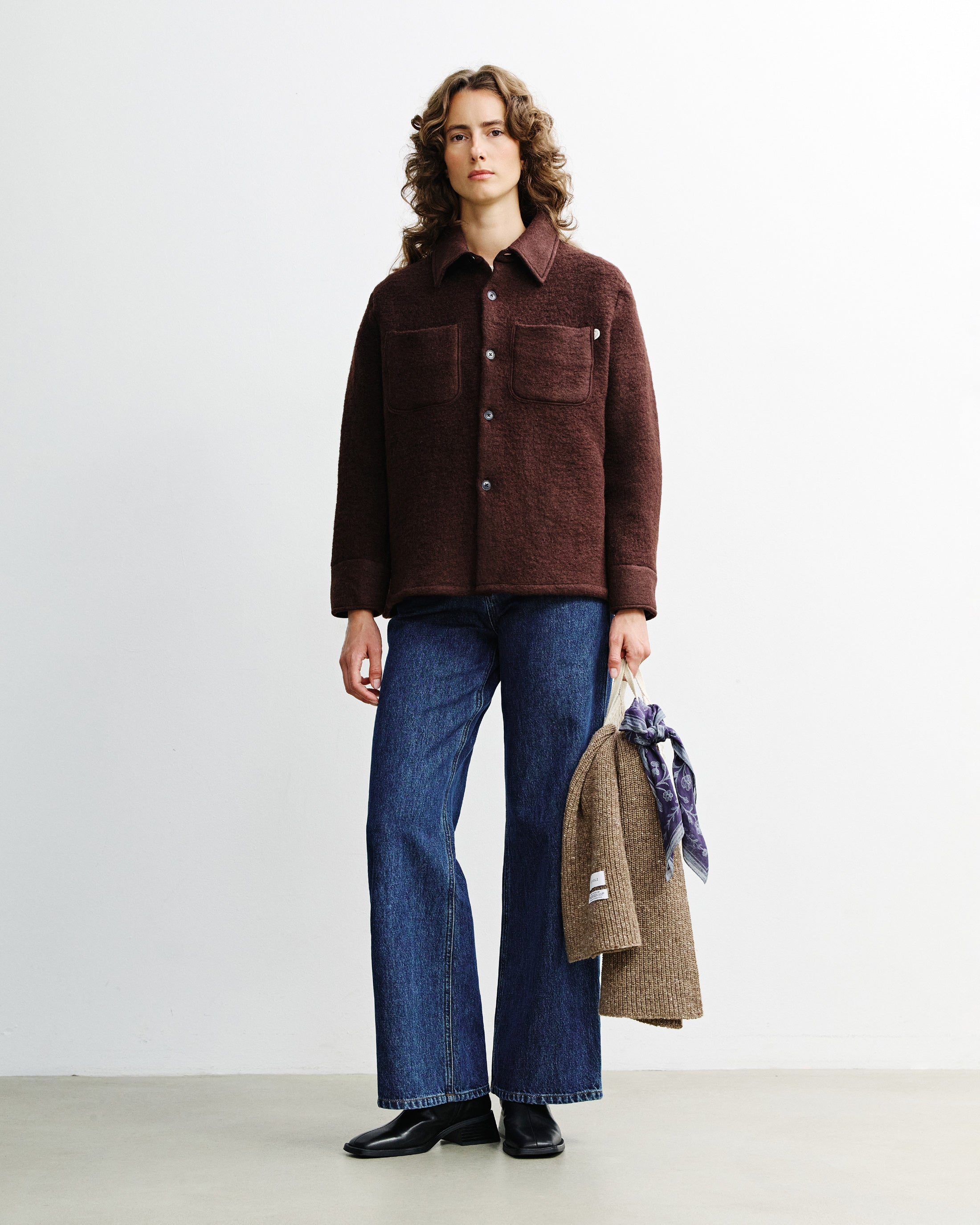 Braunes Hemd Overshirt aus Bio-Wolle von Rotholz