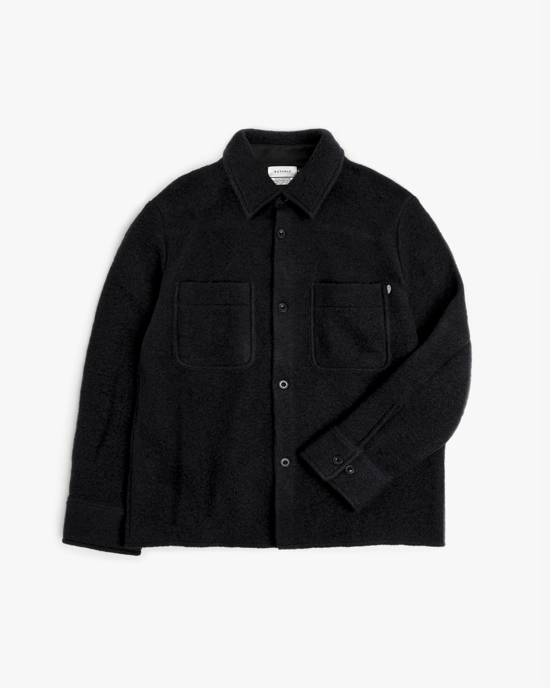Schwarzes Hemd Overshirt aus Bio-Wolle von Rotholz