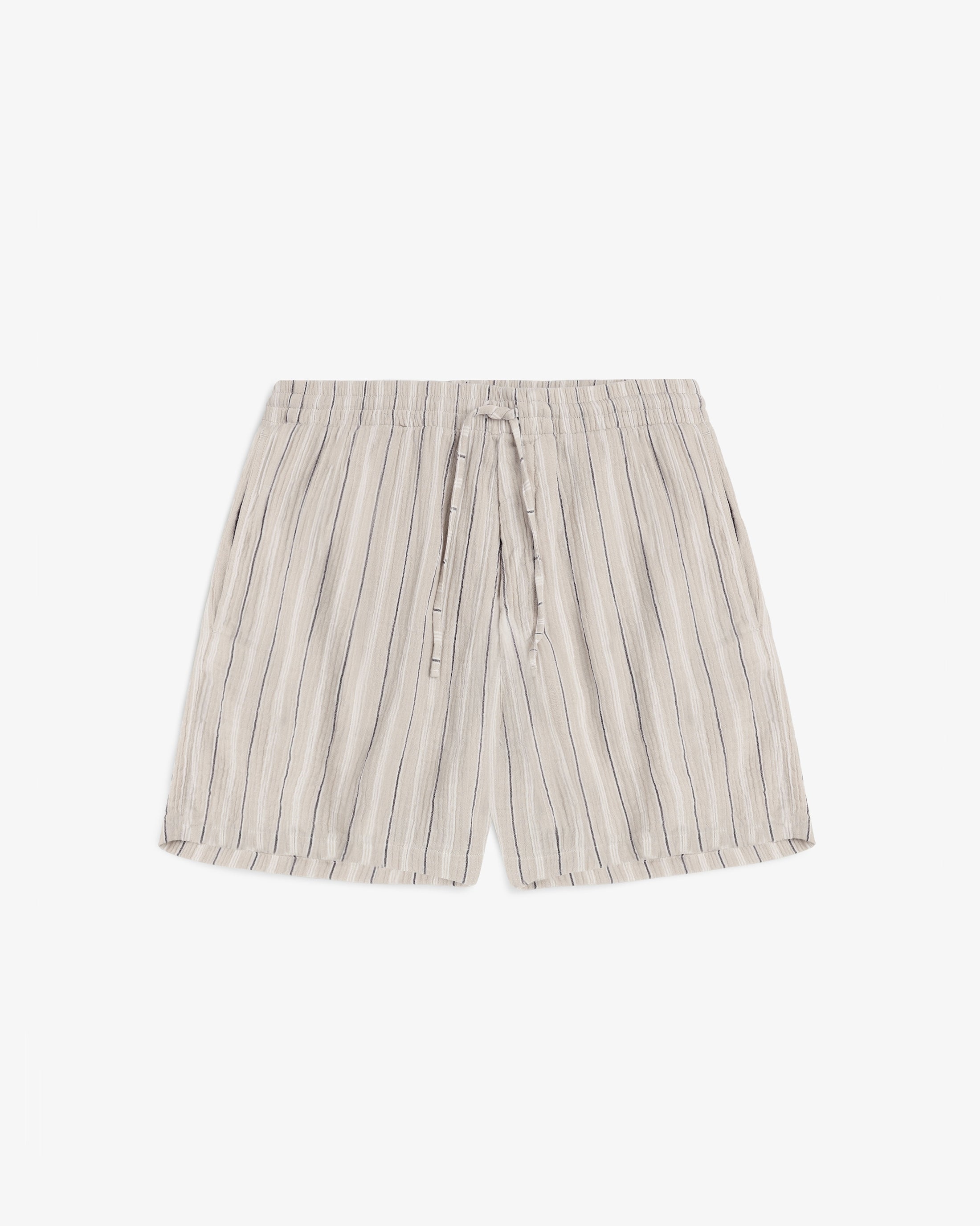 Rotholz Organic Cotton Striped Muslin Shorts