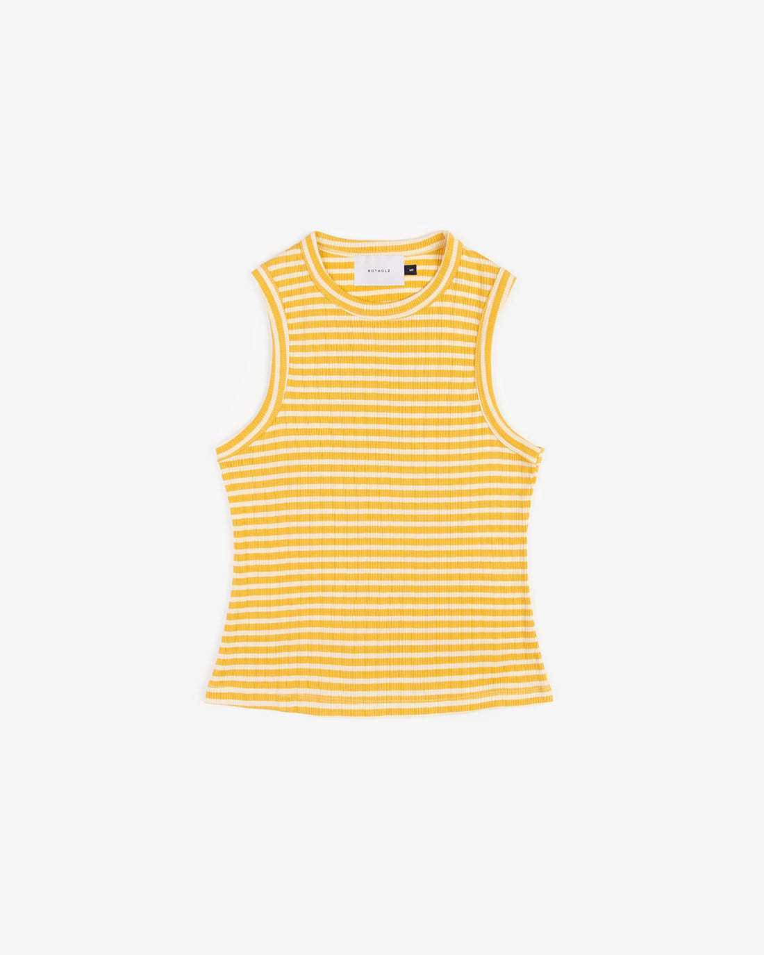 Yellow striped top made of organic cotton by Rotholz