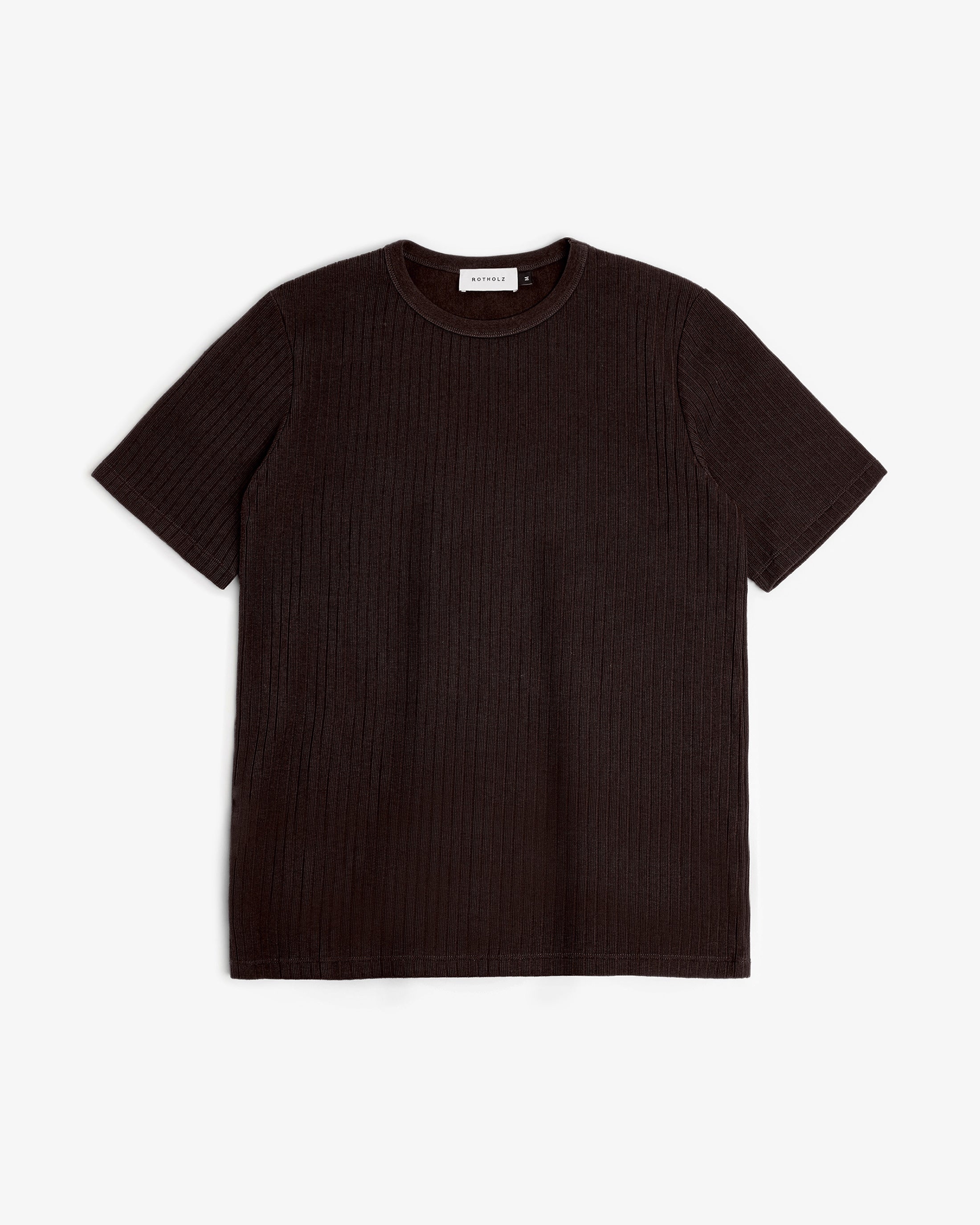 Braunes T-Shirt Gerippt aus Bio-Baumwolle von Rotholz