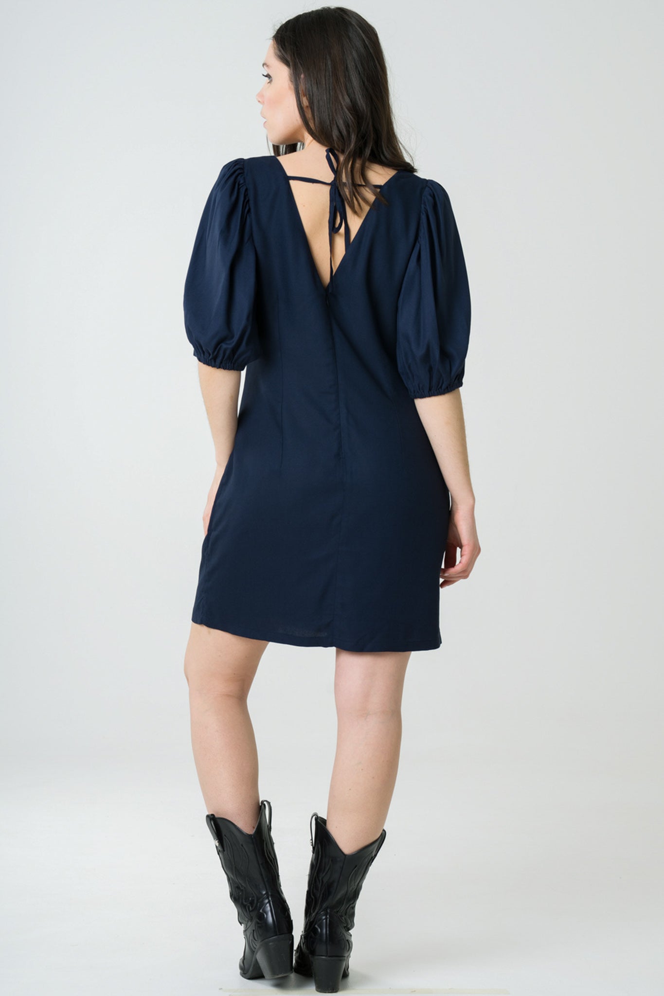 Navy blue dress Sophora made of 100% Ecovero by Avani 