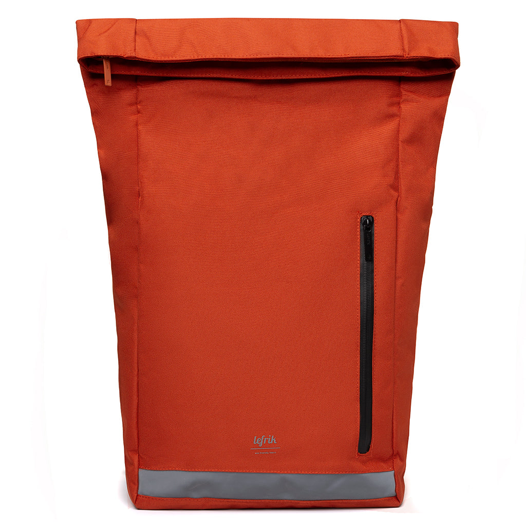 Roter Rucksack Roll Reflective (19l) aus recycelten PET-Plastikflaschen von Lefrik