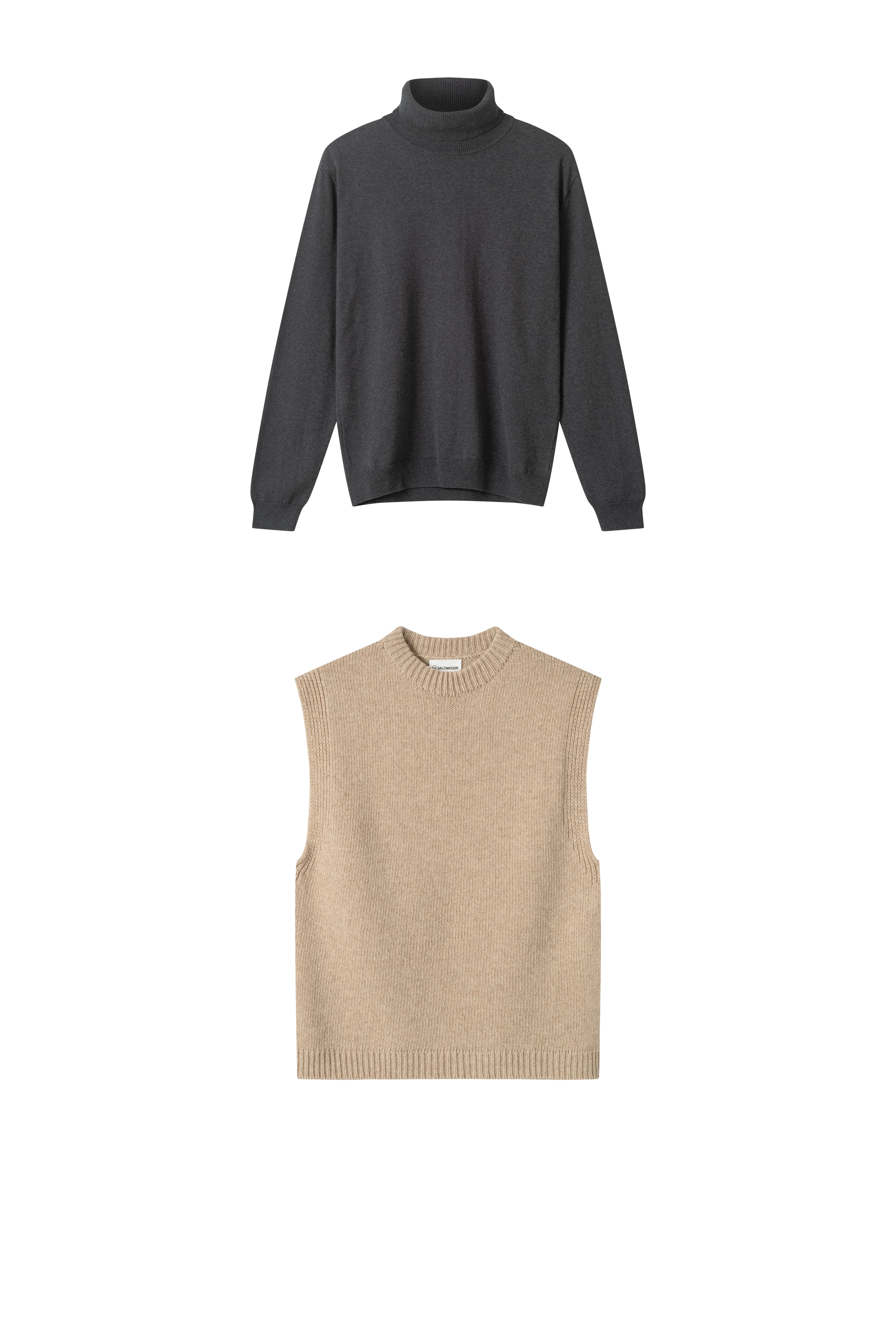 Set of wool sweater Vesterbro made of 100% merino wool &amp; turtleneck sweater Aaron made of organic cotton by Salzwasser