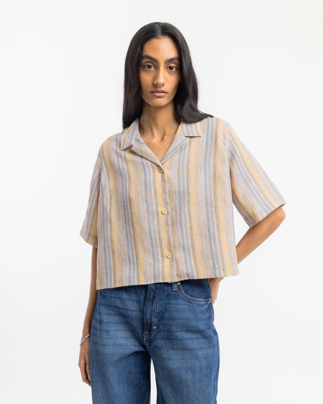 Striped shirt made of 100% organic cotton &amp; linen by Rotholz