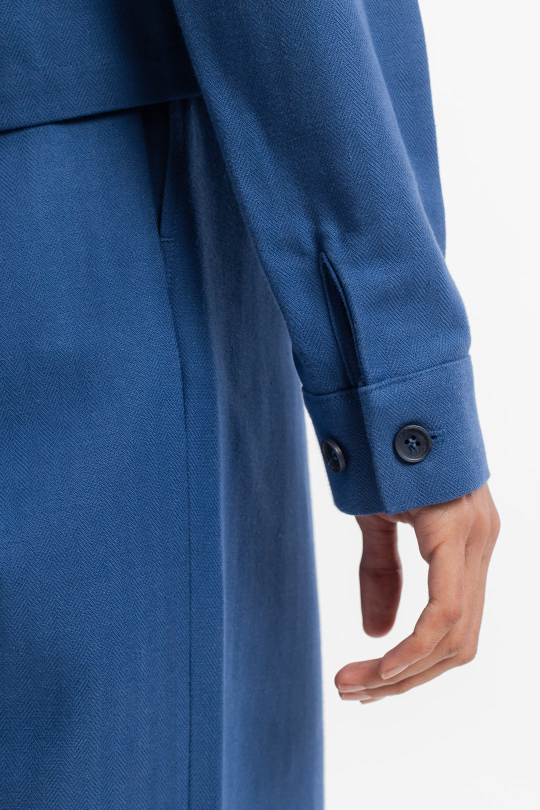 Blaue Kurze Jacke aus 100% Bio-Baumwolle von Rotholz
