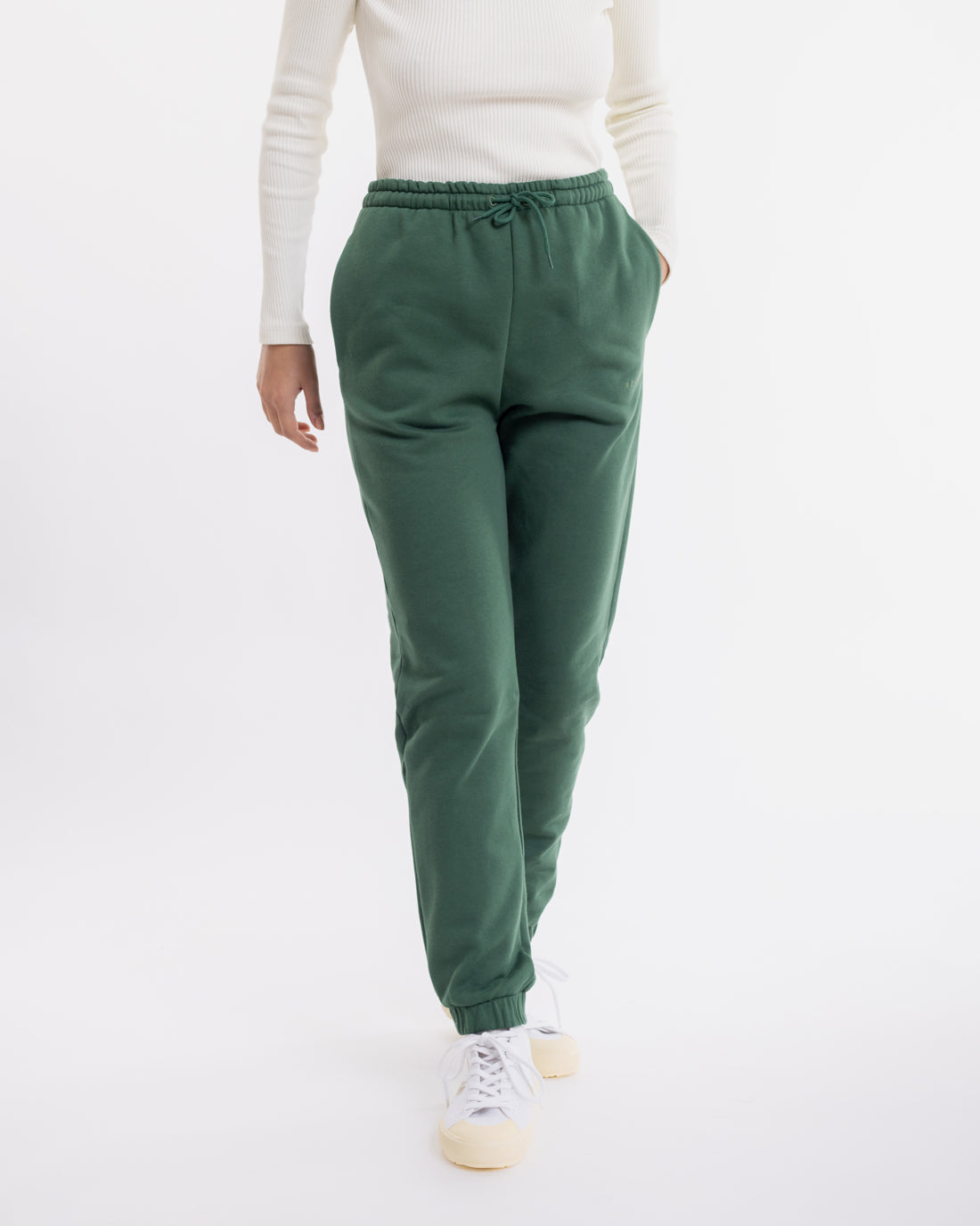 Pantalon de survêtement à logo en coton biologique vert