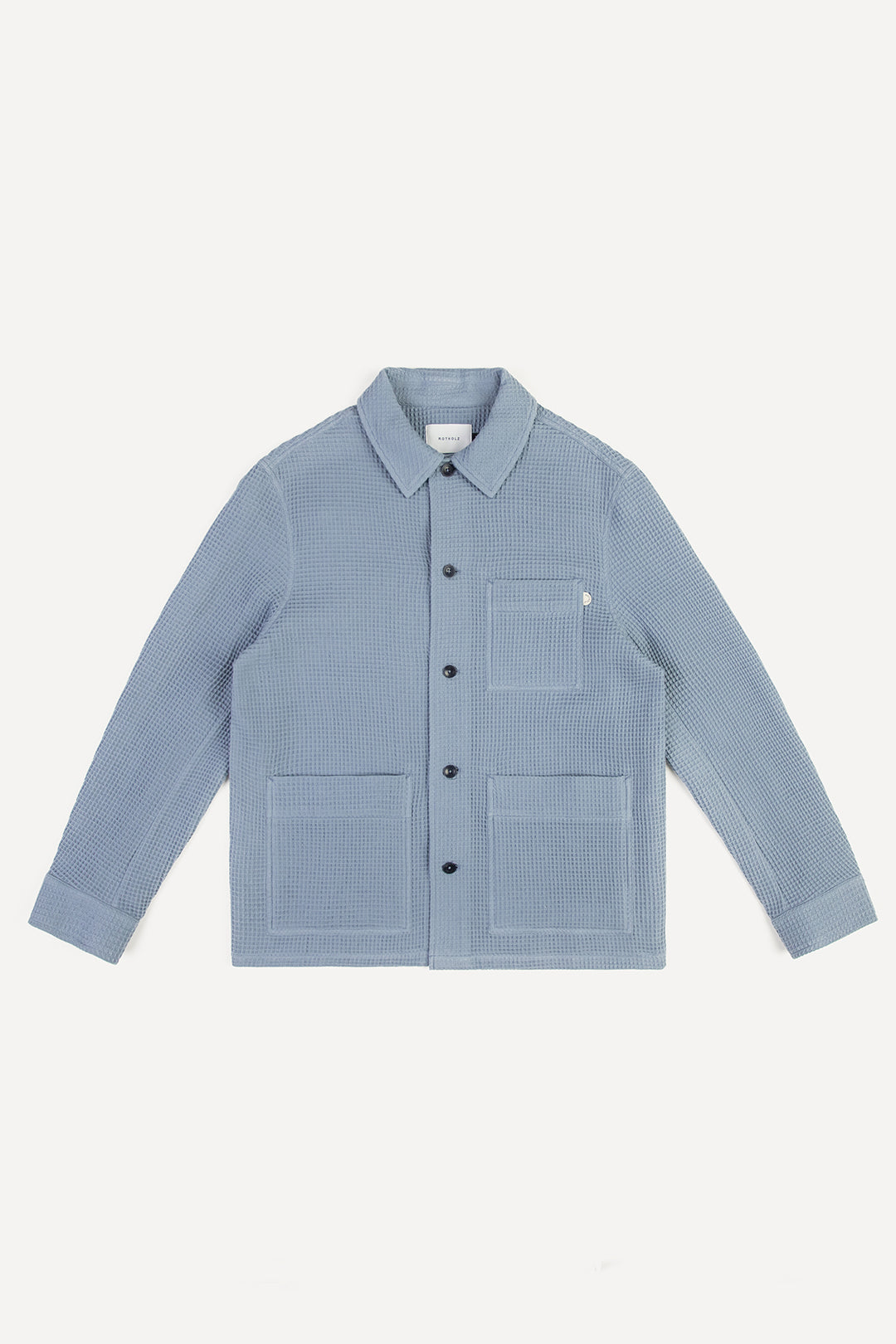 Light blue Workwear Waffle jacket made from 100% organic cotton by Rotholz