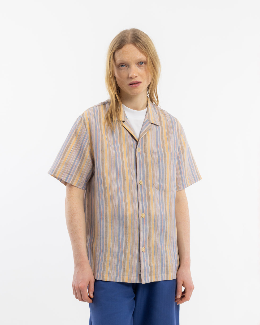 Bowling Shirt Linen Mix - Striped