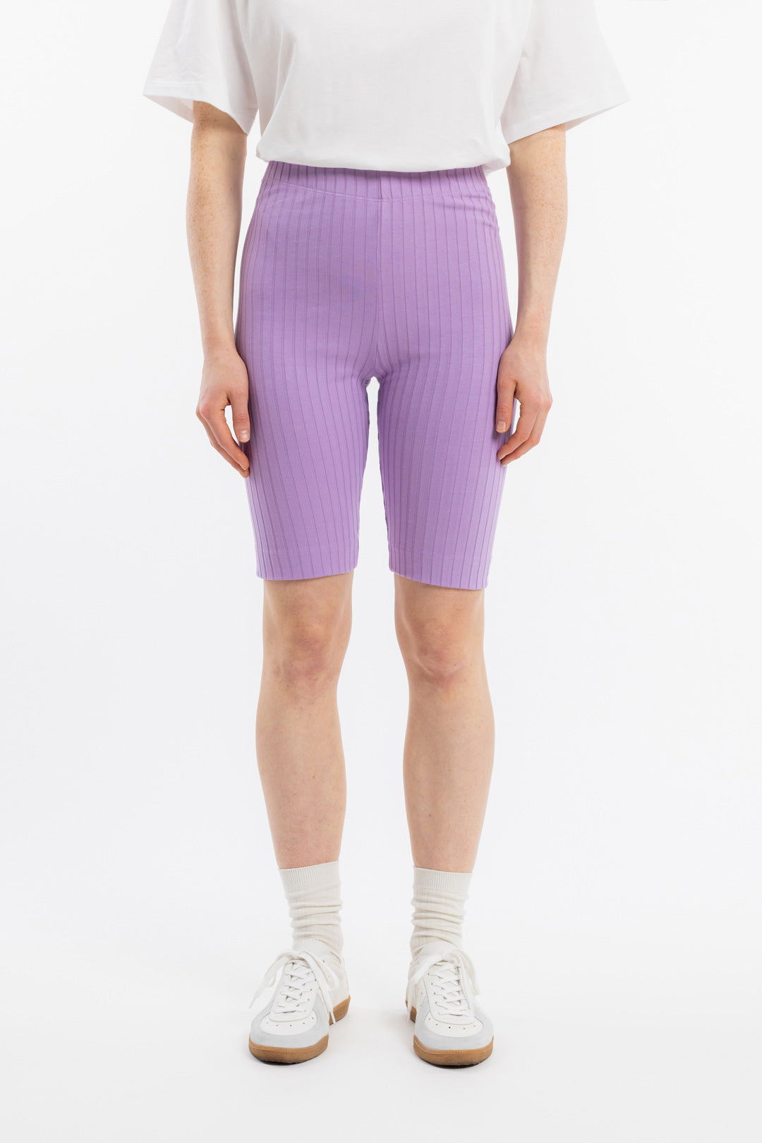 Purple biker shorts made from organic cotton by Rotholz