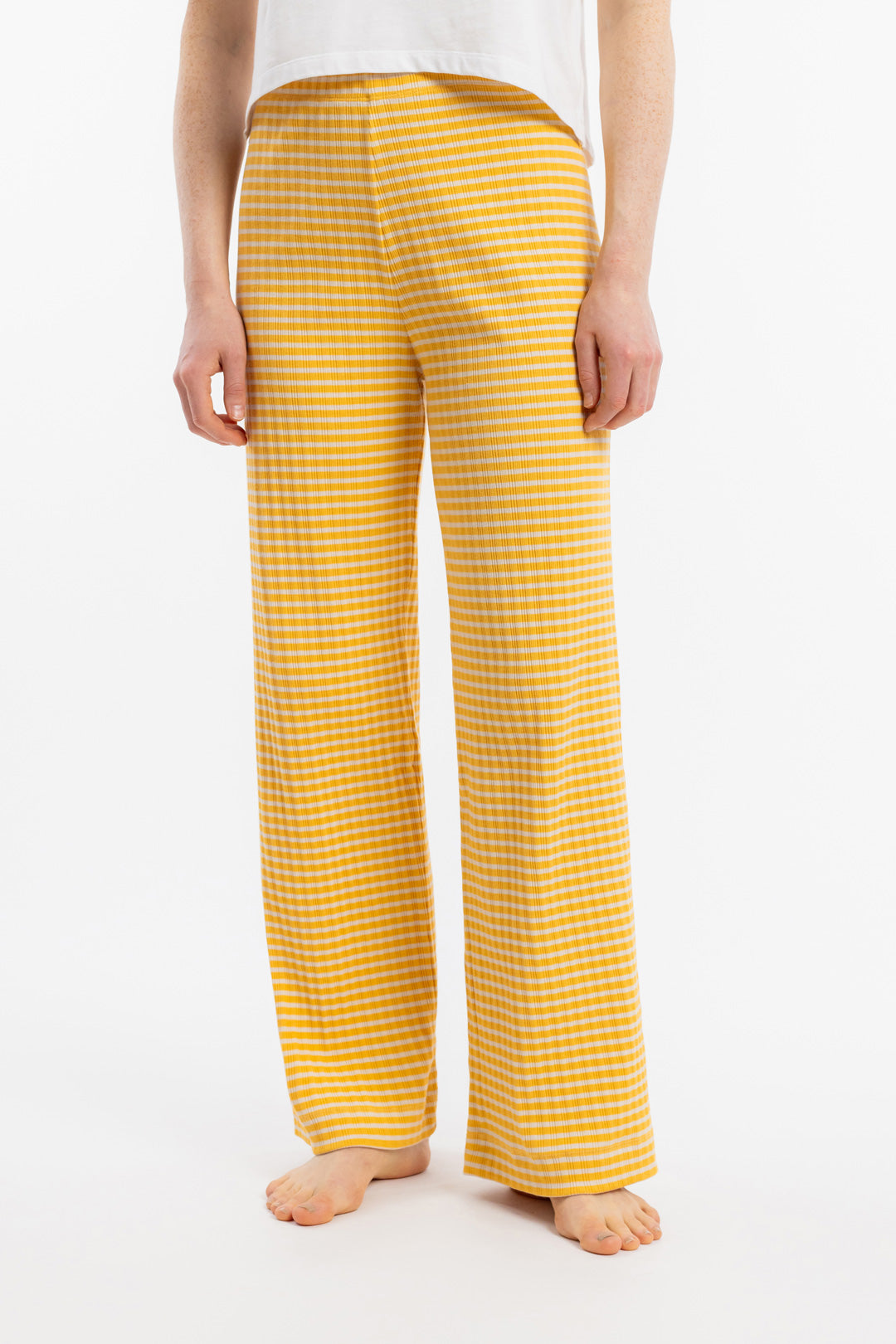 Yellow organic cotton trousers from Rotholz