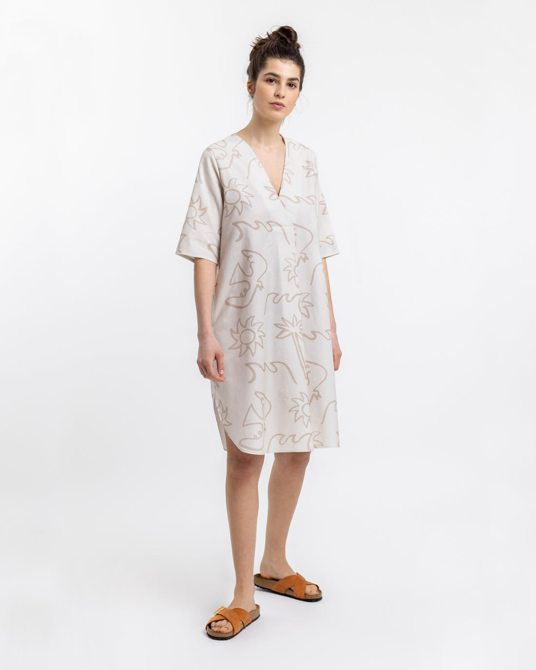 Robe de plage beige en coton 100% biologique de Rotholz