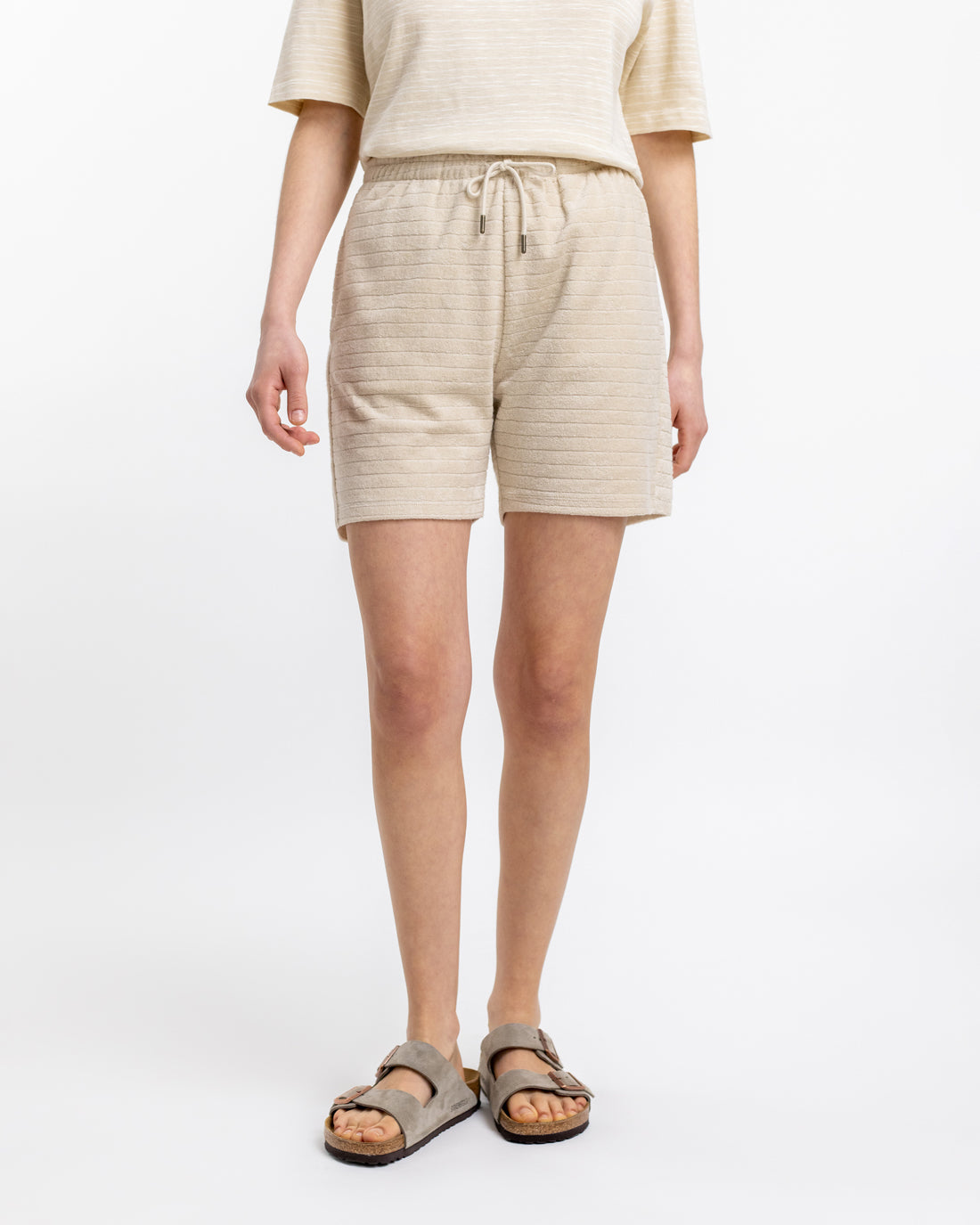 Short de survêtement beige en coton 100% biologique de Rotholz