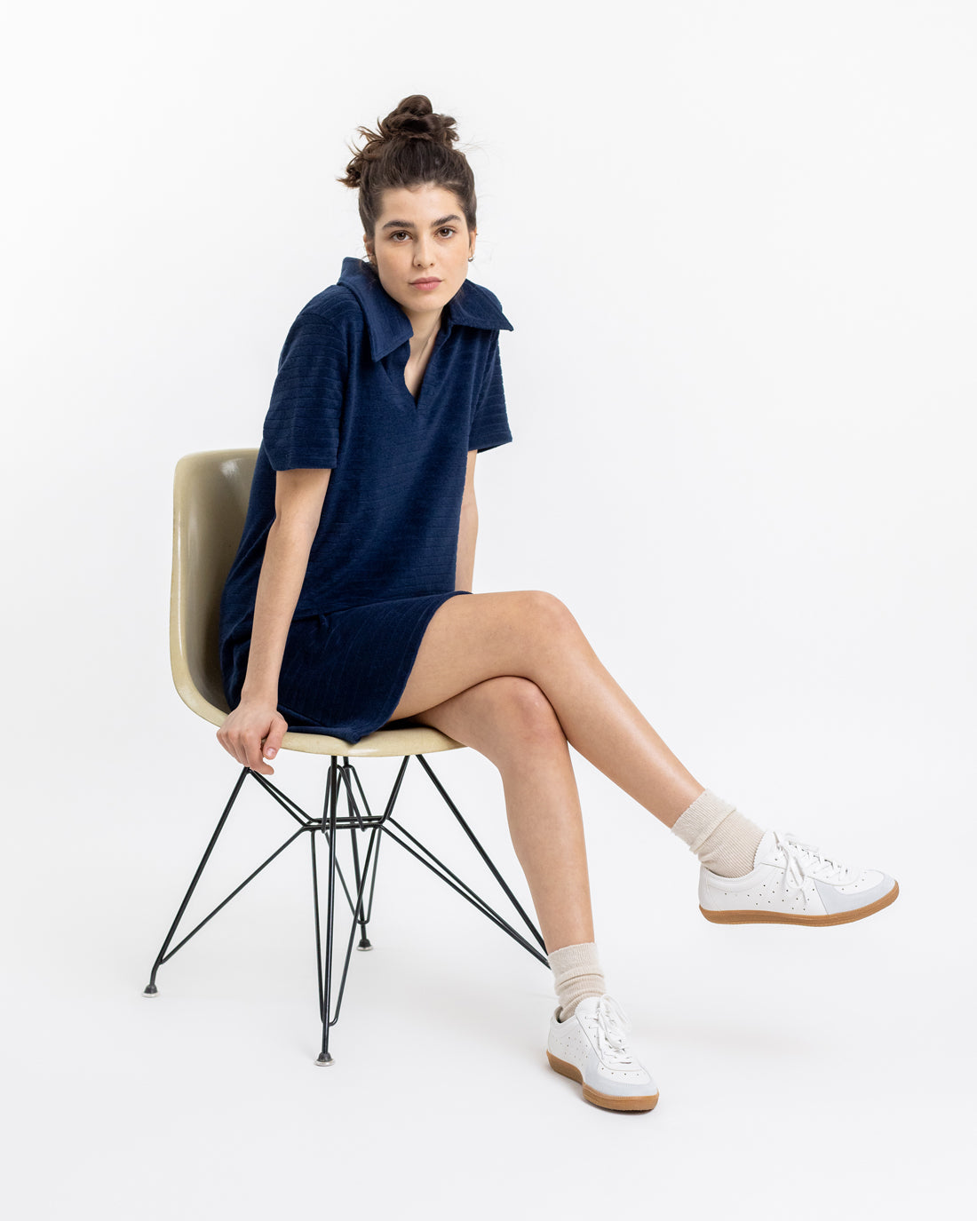 Dark blue polo dress made from 100% organic cotton from Rotholz