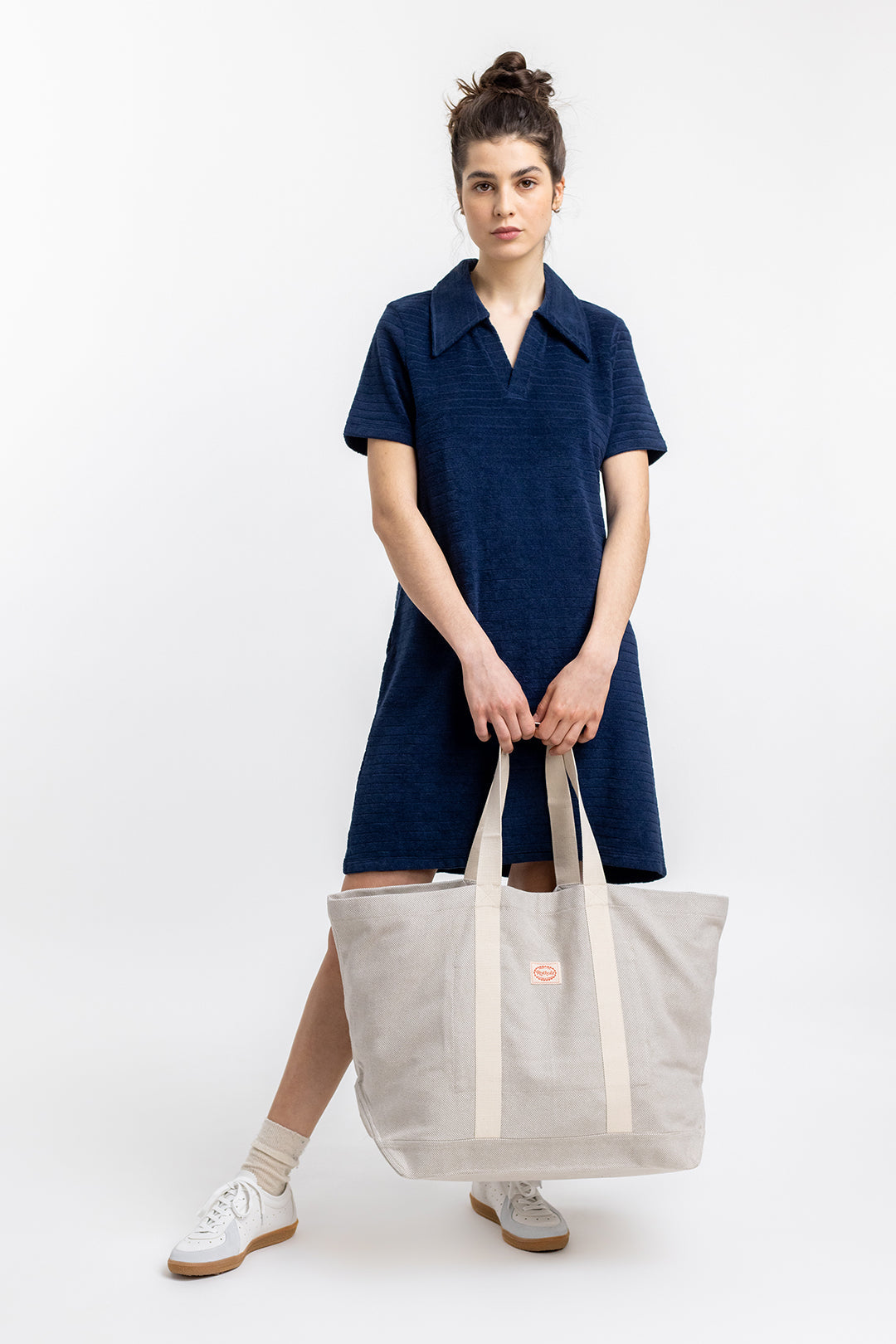 Dark blue polo dress made from 100% organic cotton from Rotholz