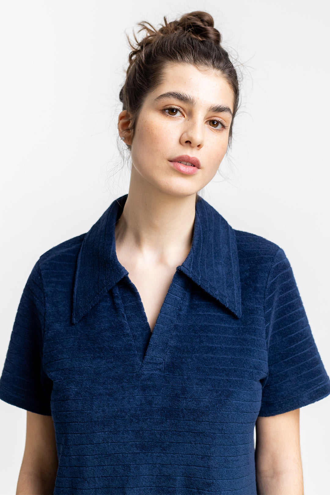 Dark blue polo dress made from 100% organic cotton from Rotholz