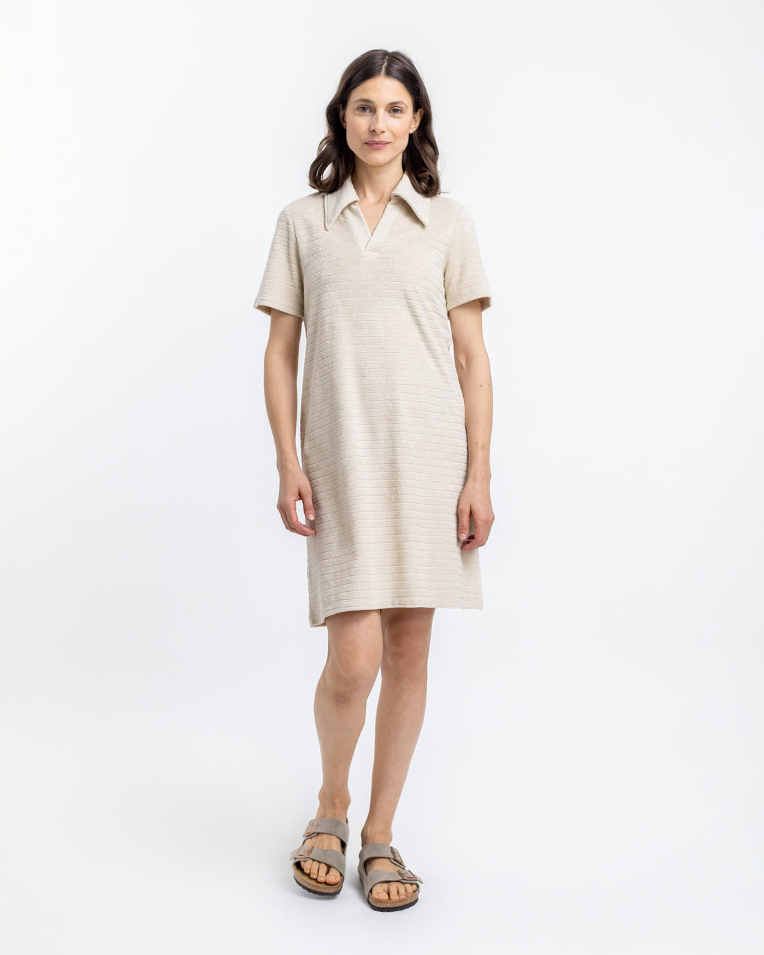 Beige polo dress made from 100% organic cotton from Rotholz