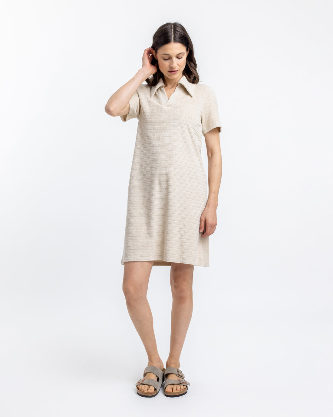 Robe polo beige en coton 100% biologique de Rotholz