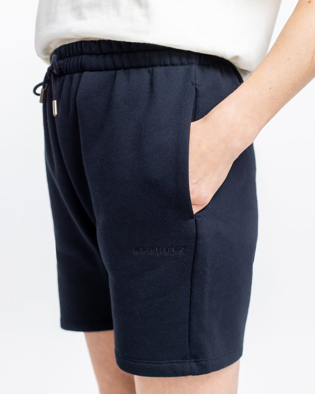 Black sweatshorts logo made from 100% organic cotton from Rotholz