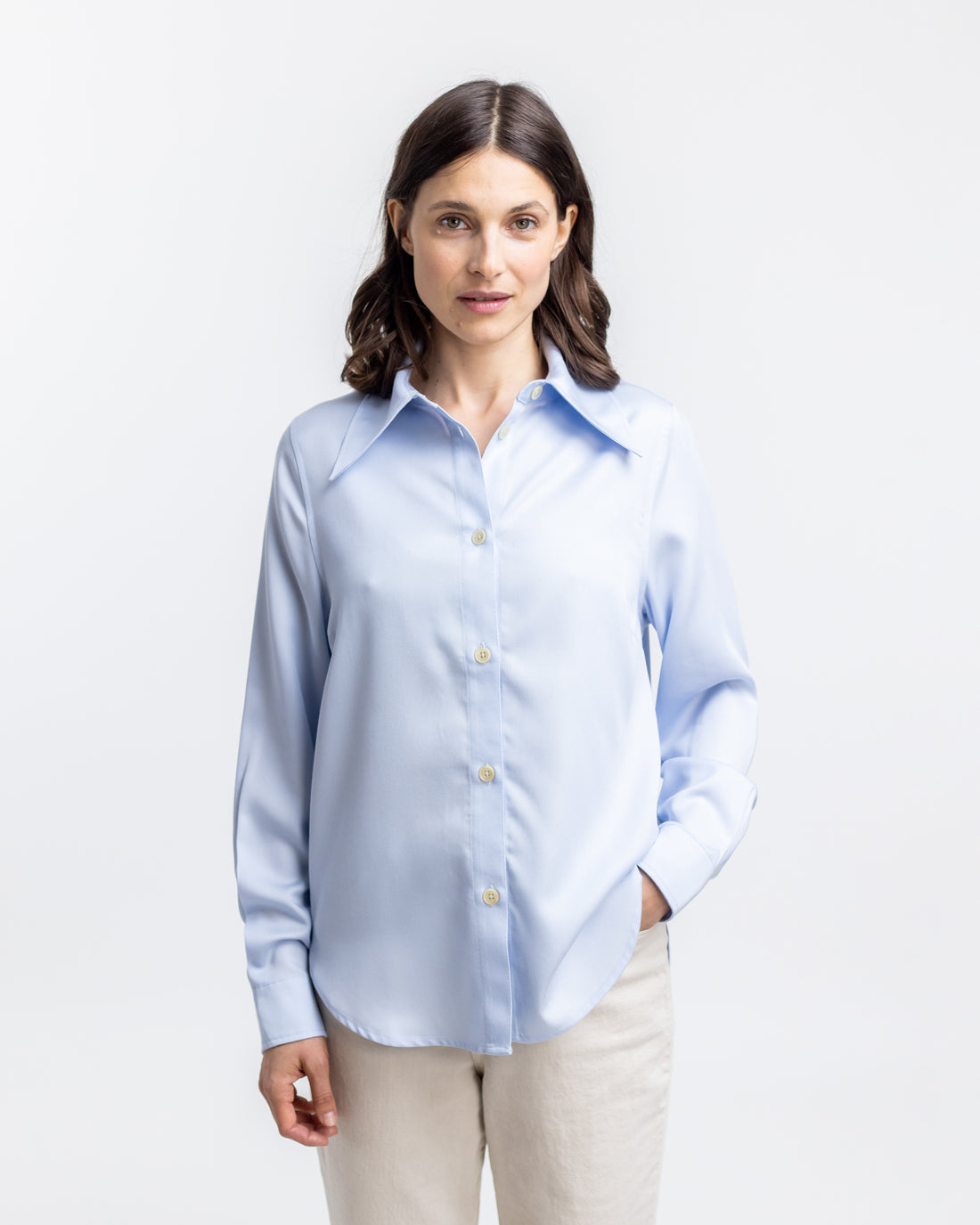 Chemise bleu clair en 100% Tencel Lyocell de Rotholz