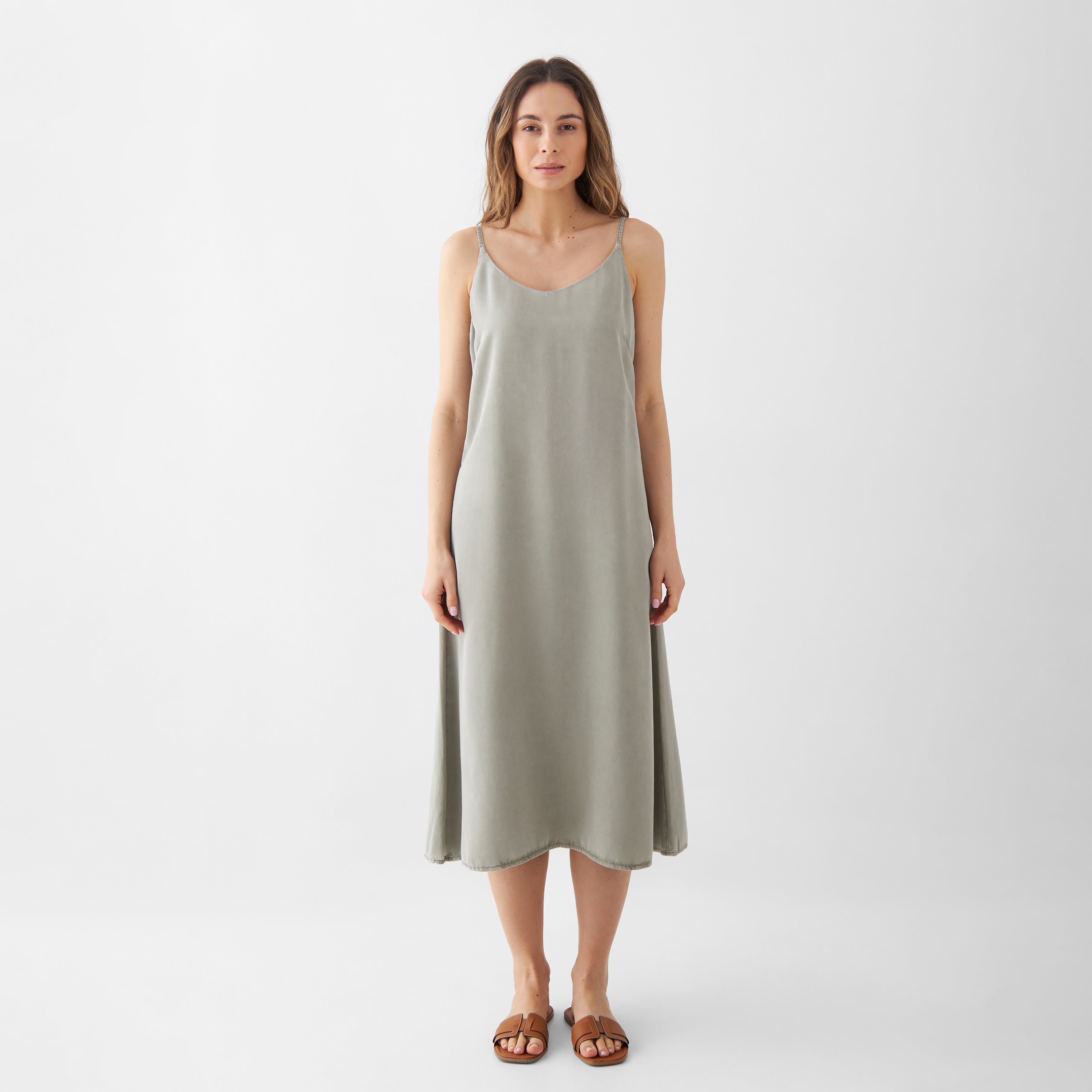 Beiges Kleid SUNBEAM aus 100% Tencel von Dawn Denim
