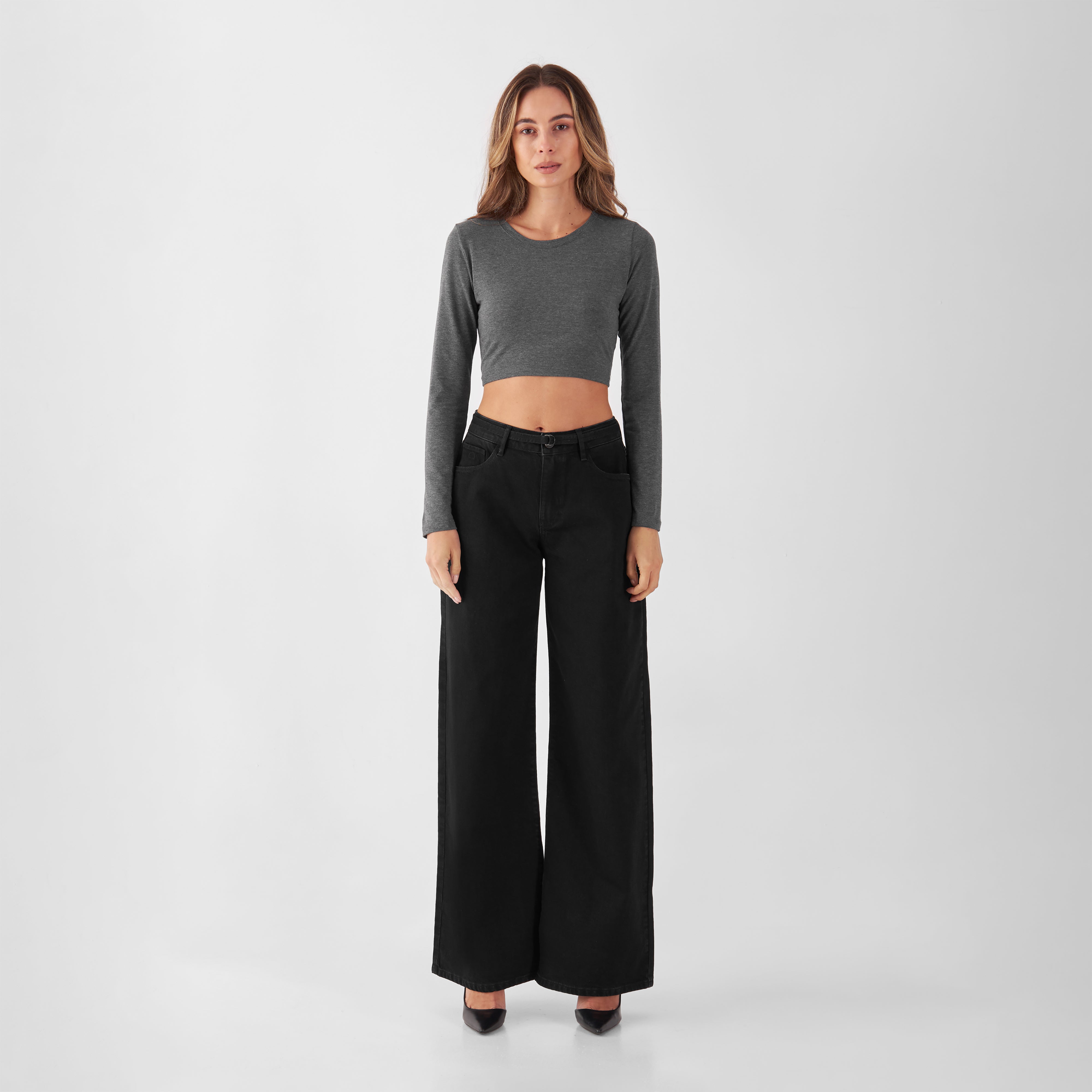 Black SUNNY Wide Leg jeans made from organic cotton by Dawn Denim