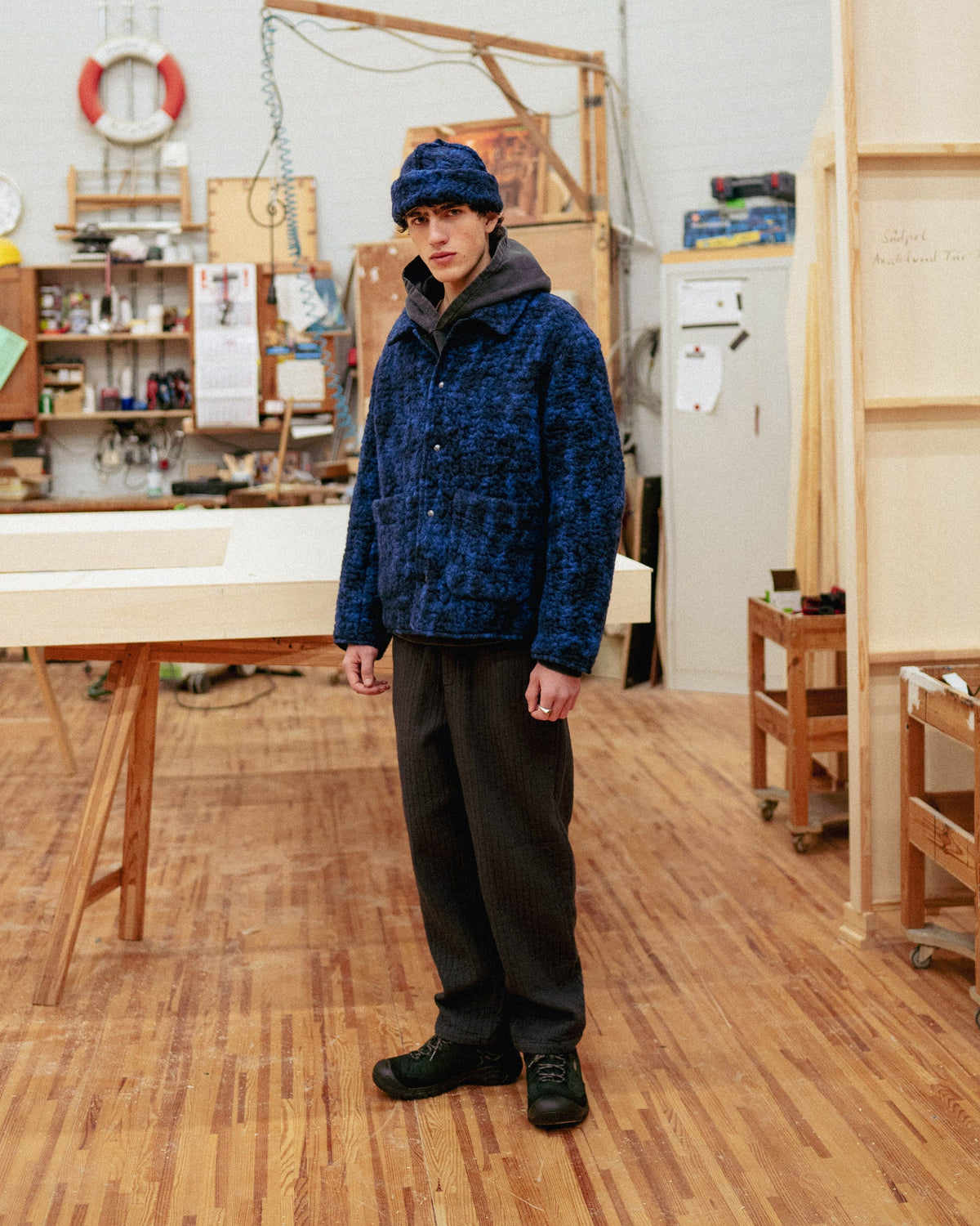 Sherpa Jacke aus Bio Wolle in Blau von Rotholz