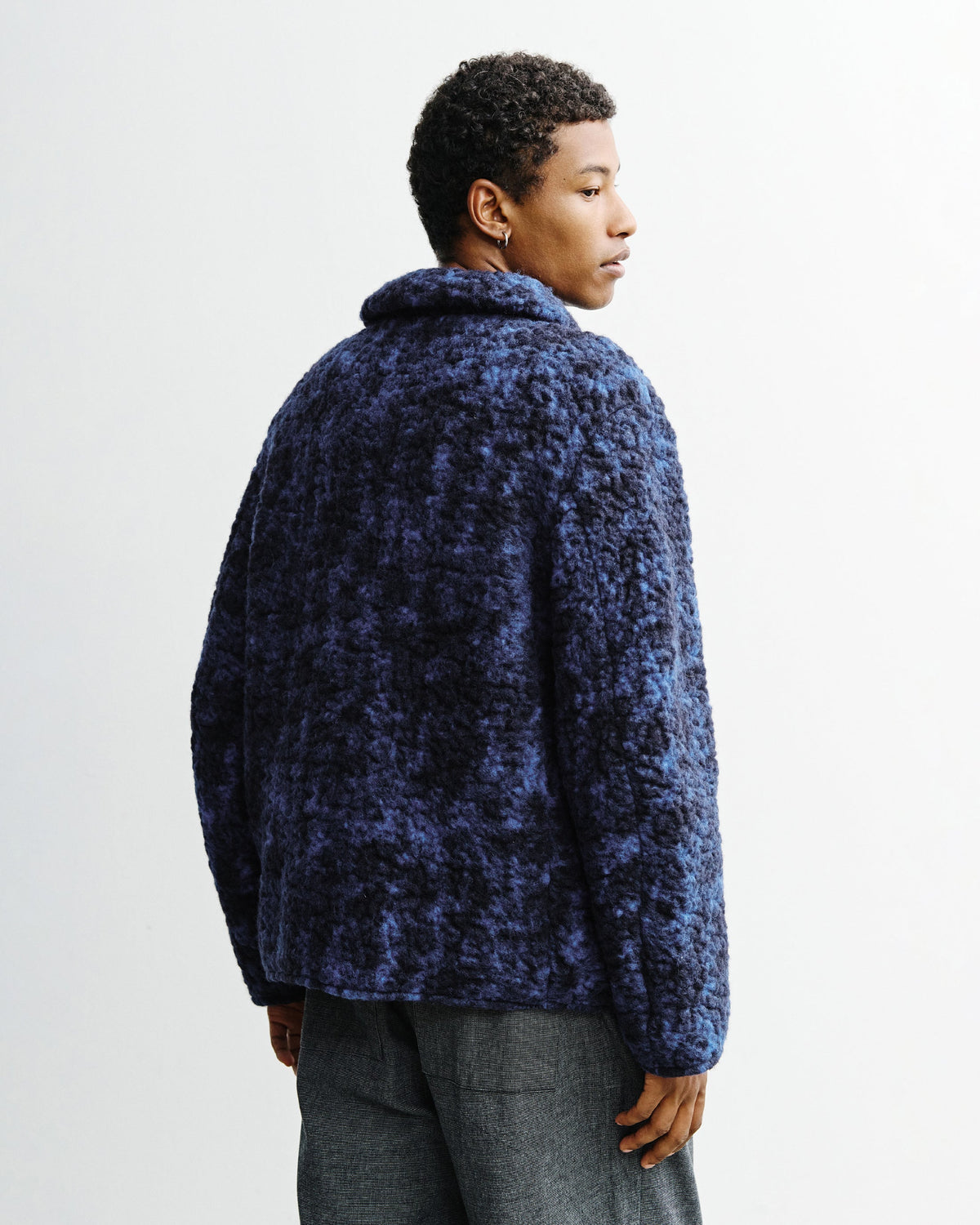 Sherpa Jacke aus Bio Wolle in Blau von Rotholz