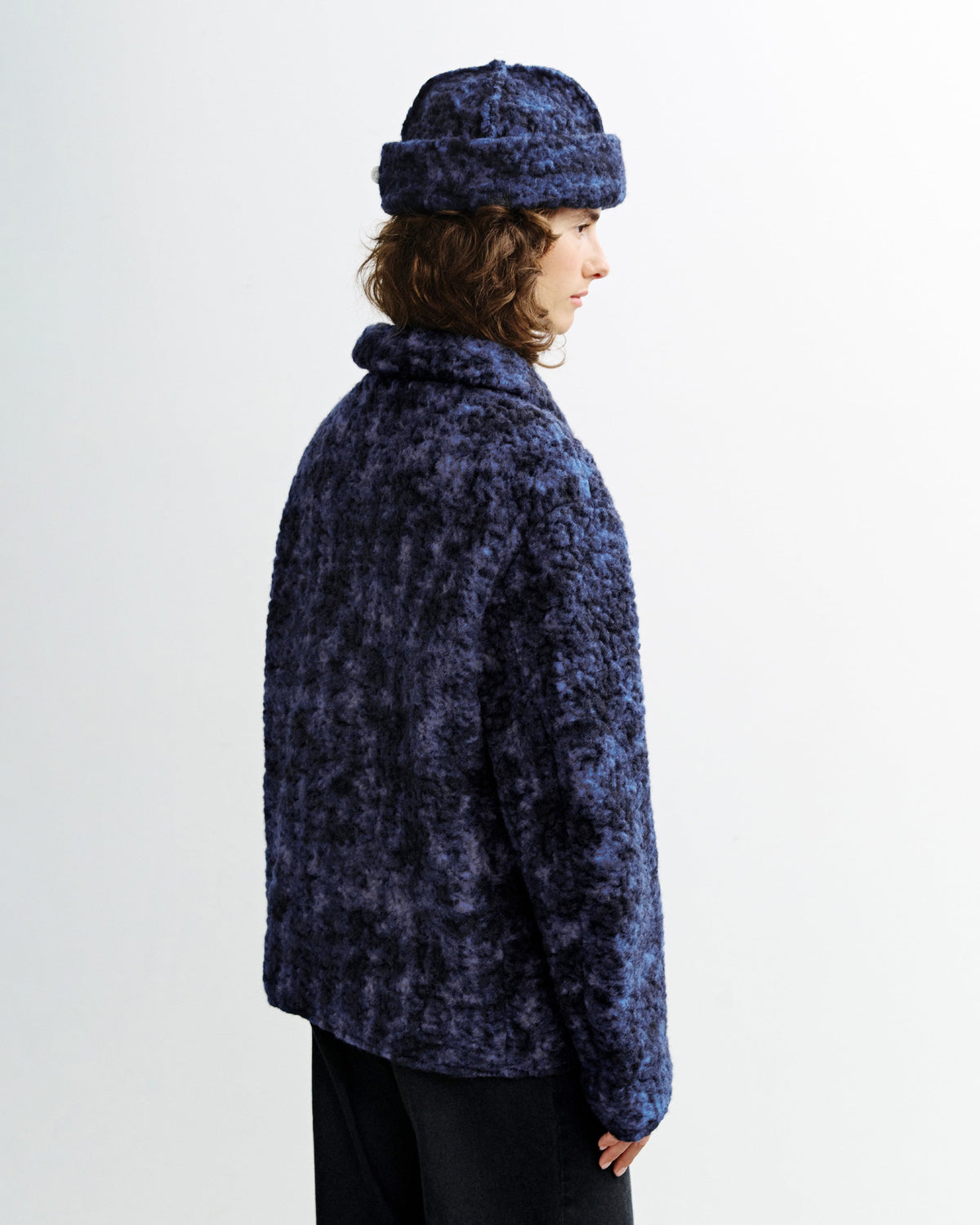 Kuschelige Sherpa Jacke aus Bio Wolle in Blau von Rotholz