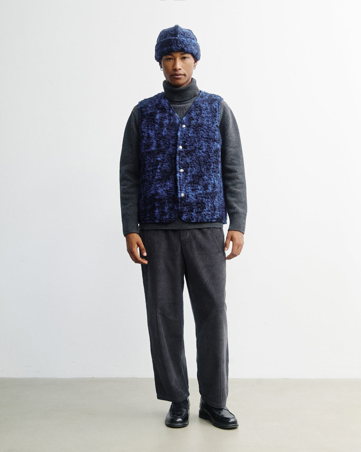 Blaue Weste Sherpa aus Bio-Wolle von Rotholz