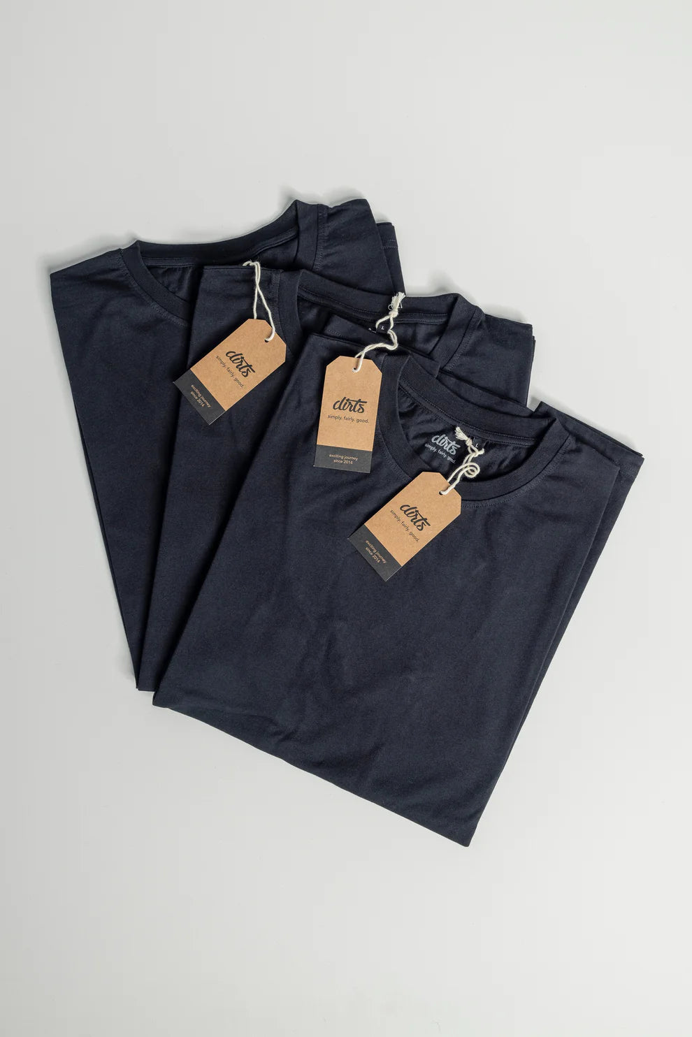 3er-Pack Premium Blank T-shirt STANDARD in schwarz aus Bio Baumwolle von DIRTS